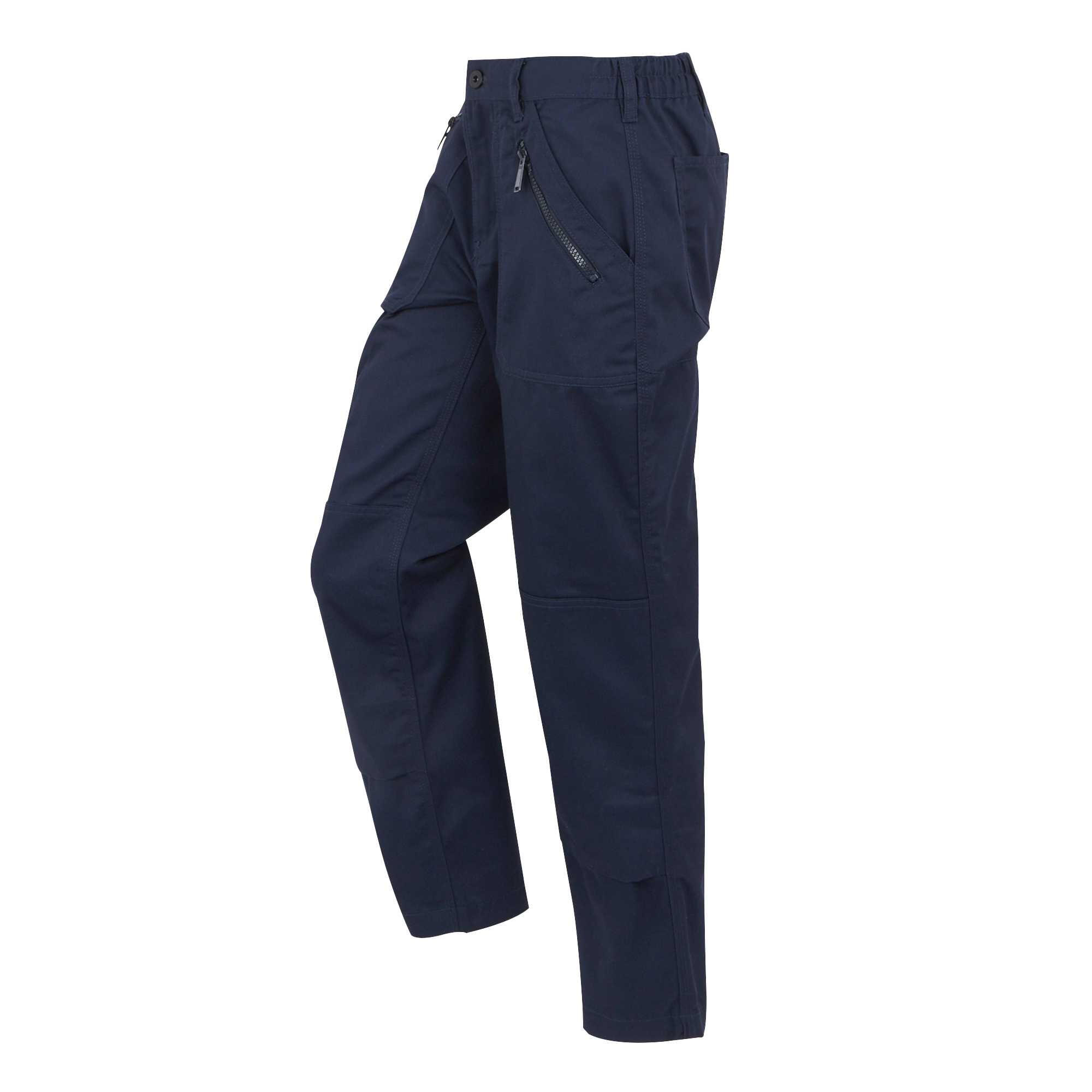 Womens/Ladies Pro Action Stretch Trousers (Navy) 3/5