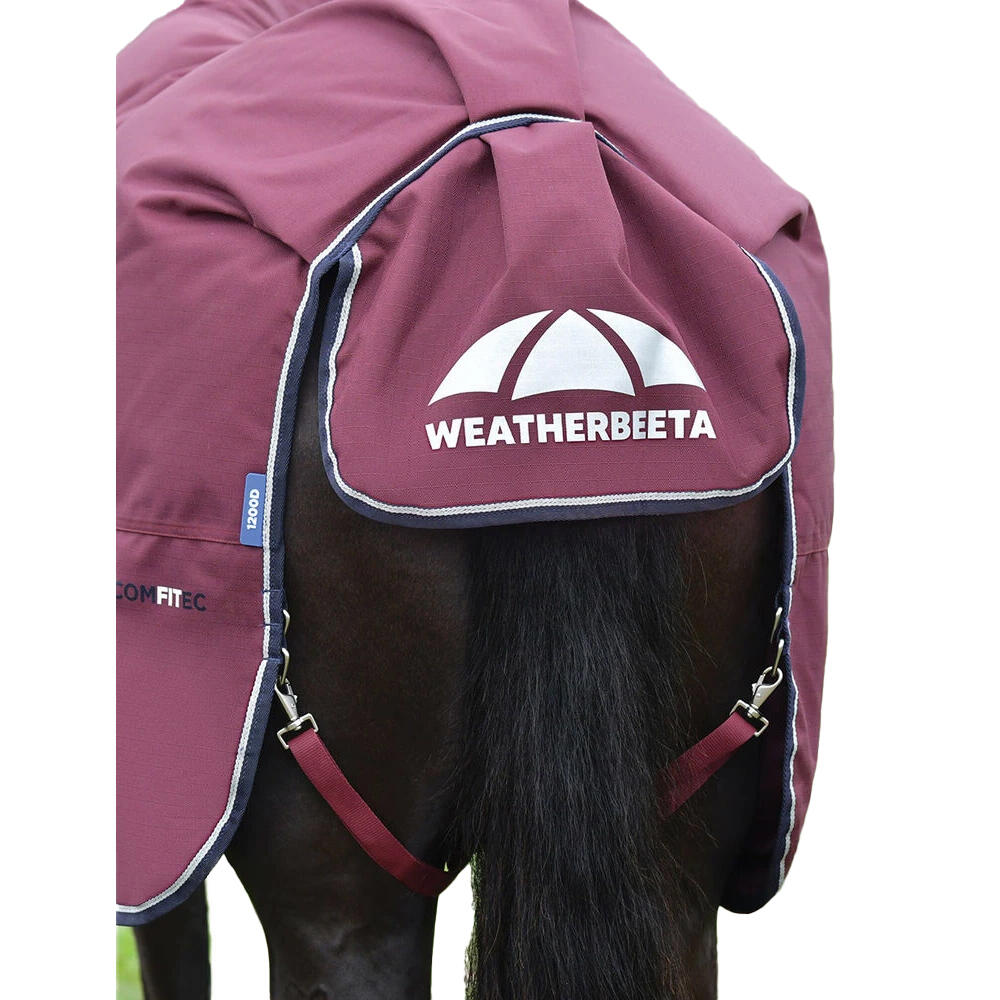Comfitec Essential StandardNeck Horse Turnout Rug (Burgundy/Navy) 2/4