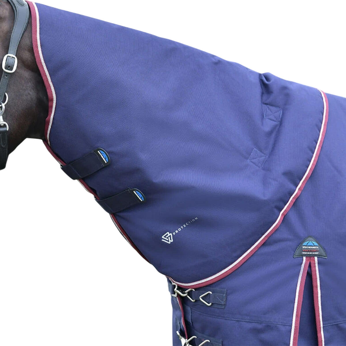 Couverture D´extérieur Pour Chevaux COMFITEC ESSENTIAL (Bleu Marine / Bordeaux) 3/3