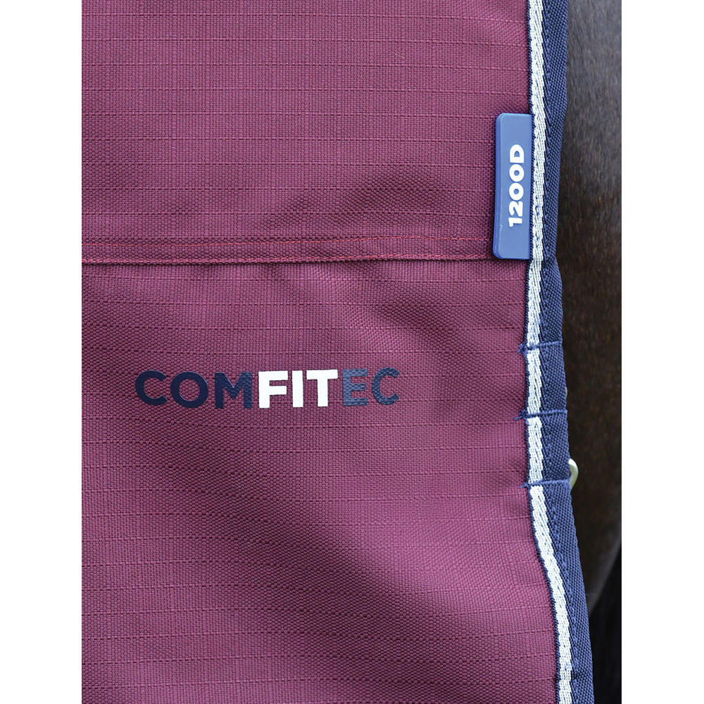 Comfitec Essential StandardNeck Horse Turnout Rug (Burgundy/Navy) 4/4