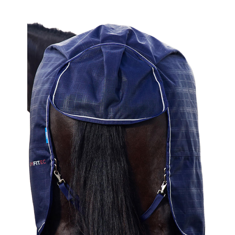 Comfitec Prelim StandardNeck Plaid 220g Horse Turnout Rug (Navy) 2/3