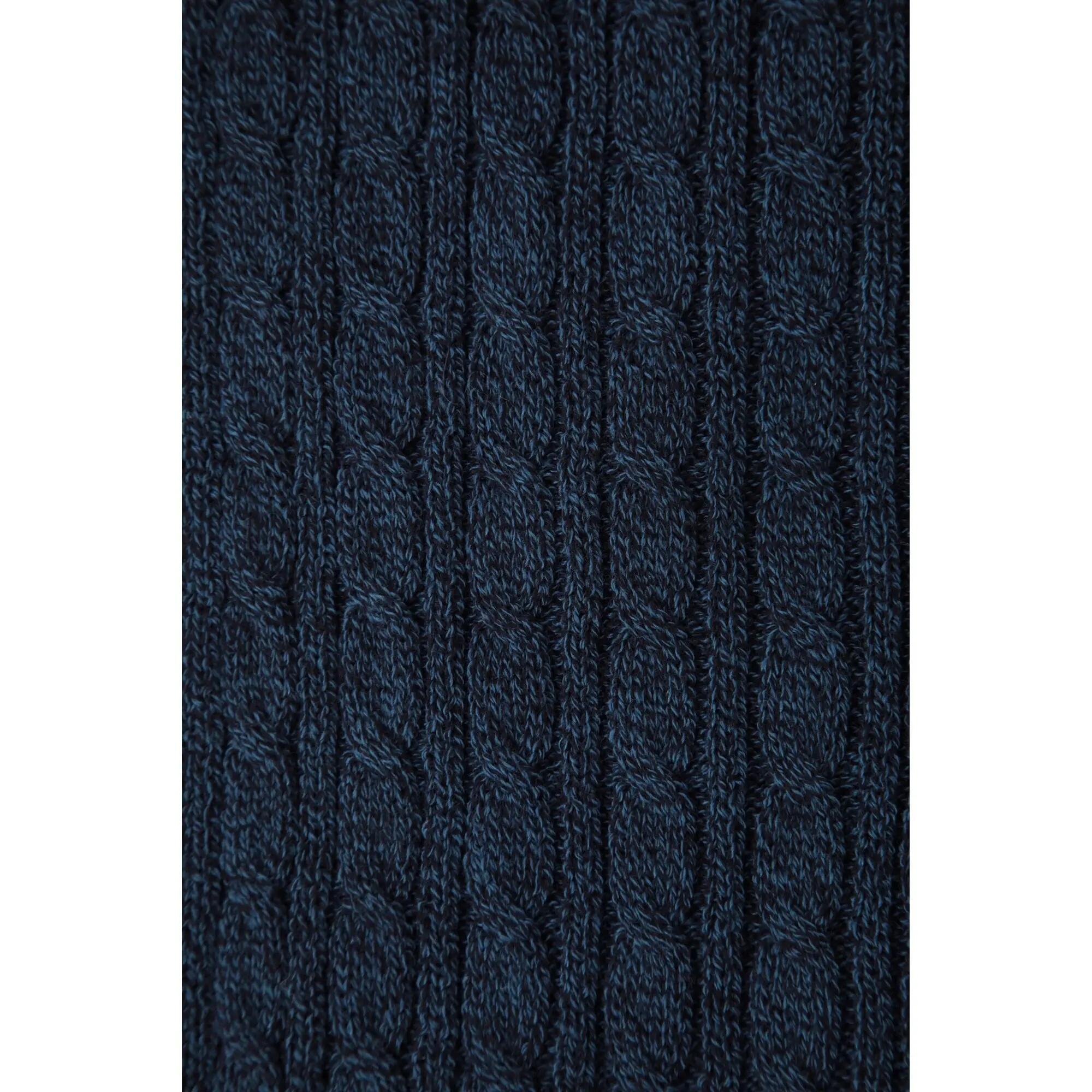 Drew Knitted Scarf (Navy) 4/4