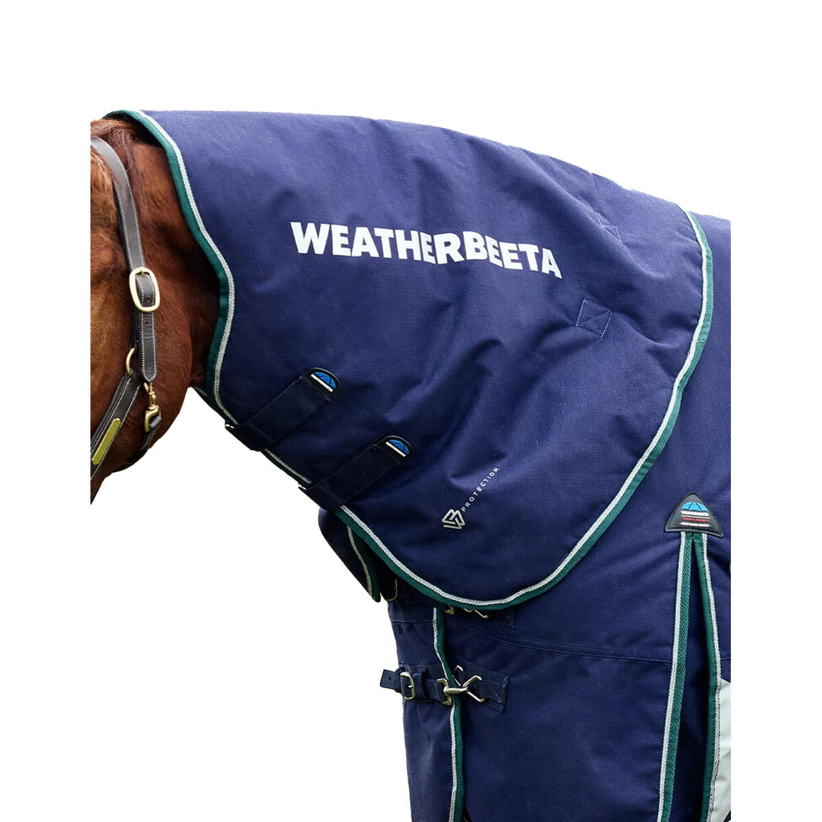 Collo Alto Coperta Per Cavalli Weatherbeeta Comfitec Plus Dynamic Blu Navy Verde 3/4