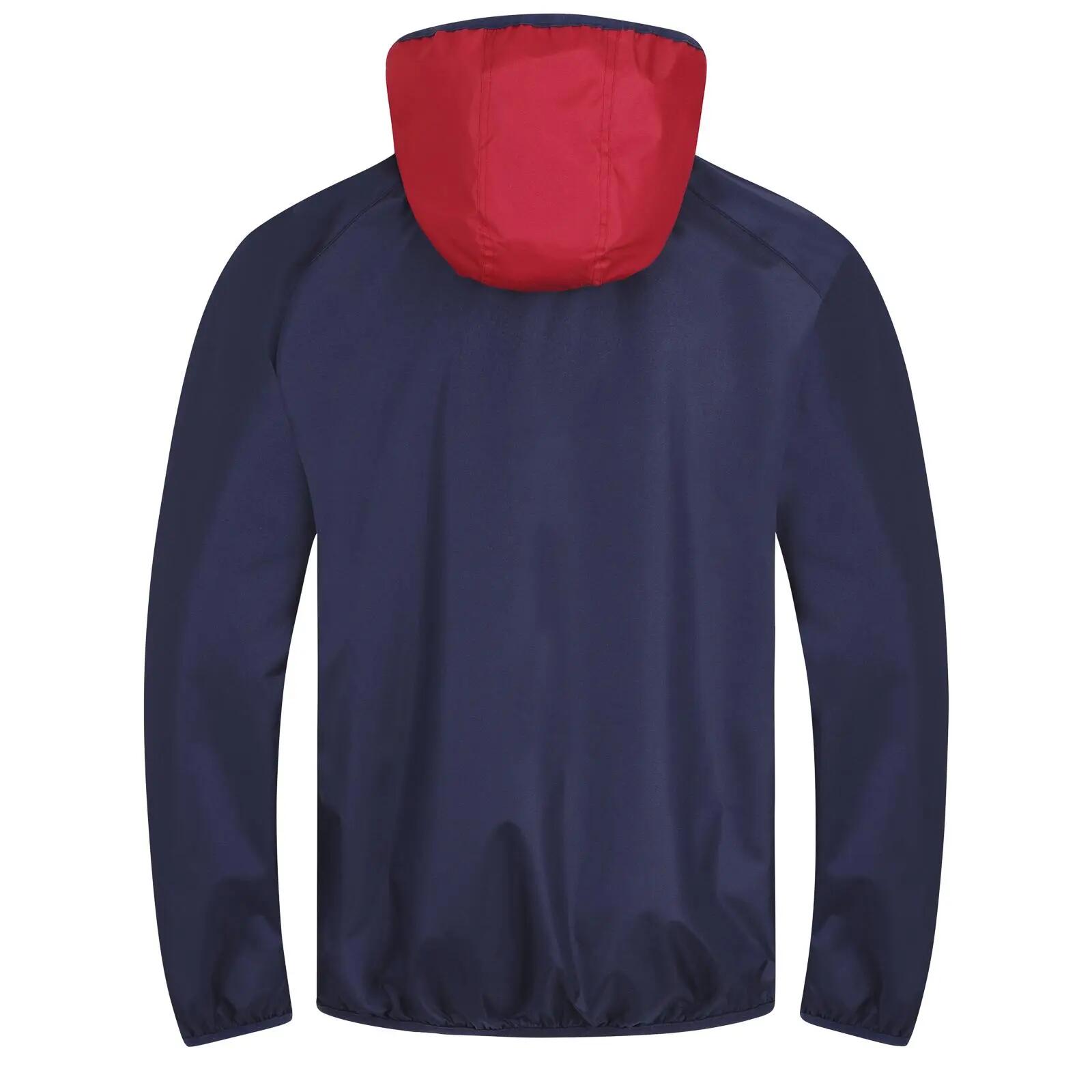 Boys Crest Raglan Windbreak (Navy Blue/Red) 2/5