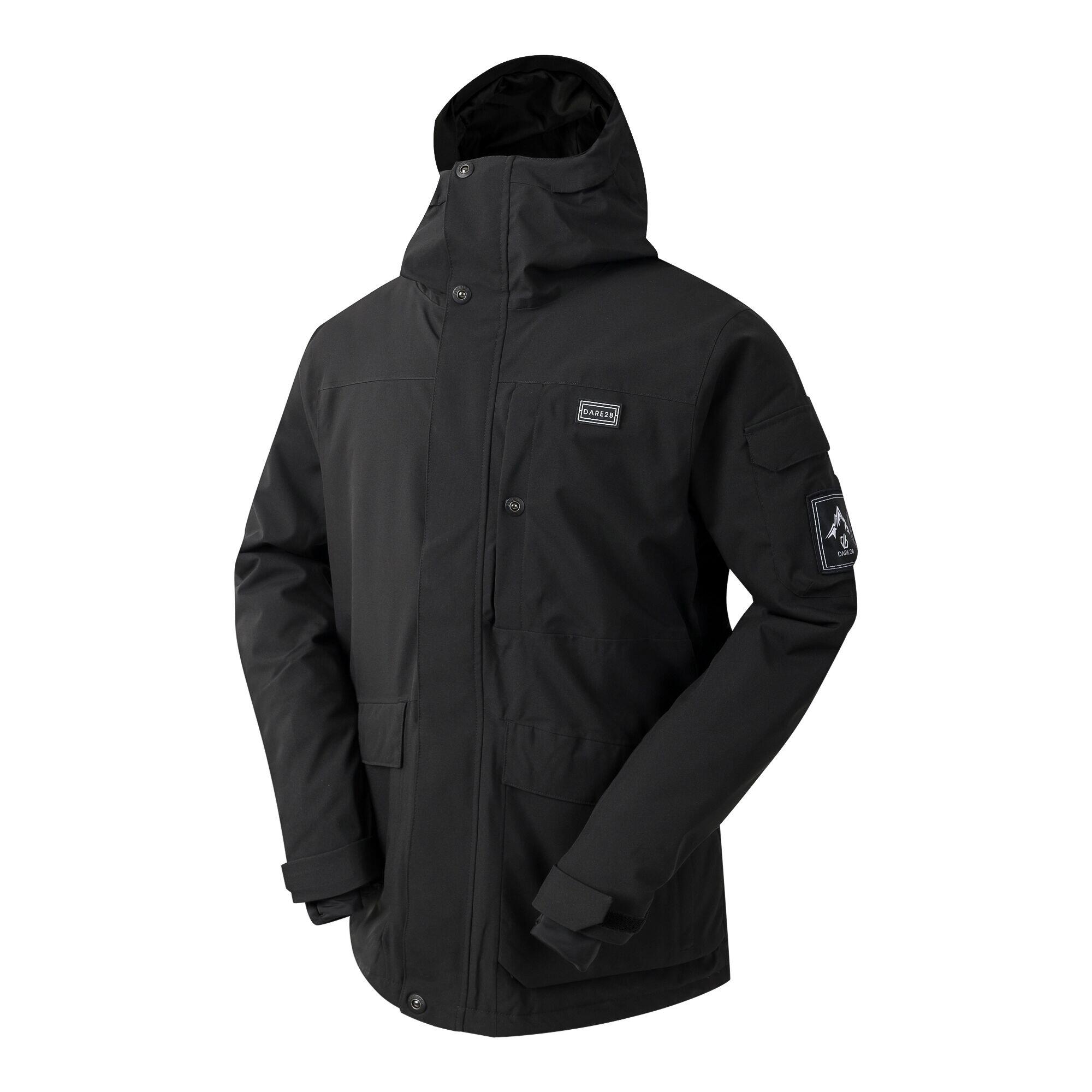 Blouson De Ski Motif/style Double Pointe Homme (Noir) 3/4