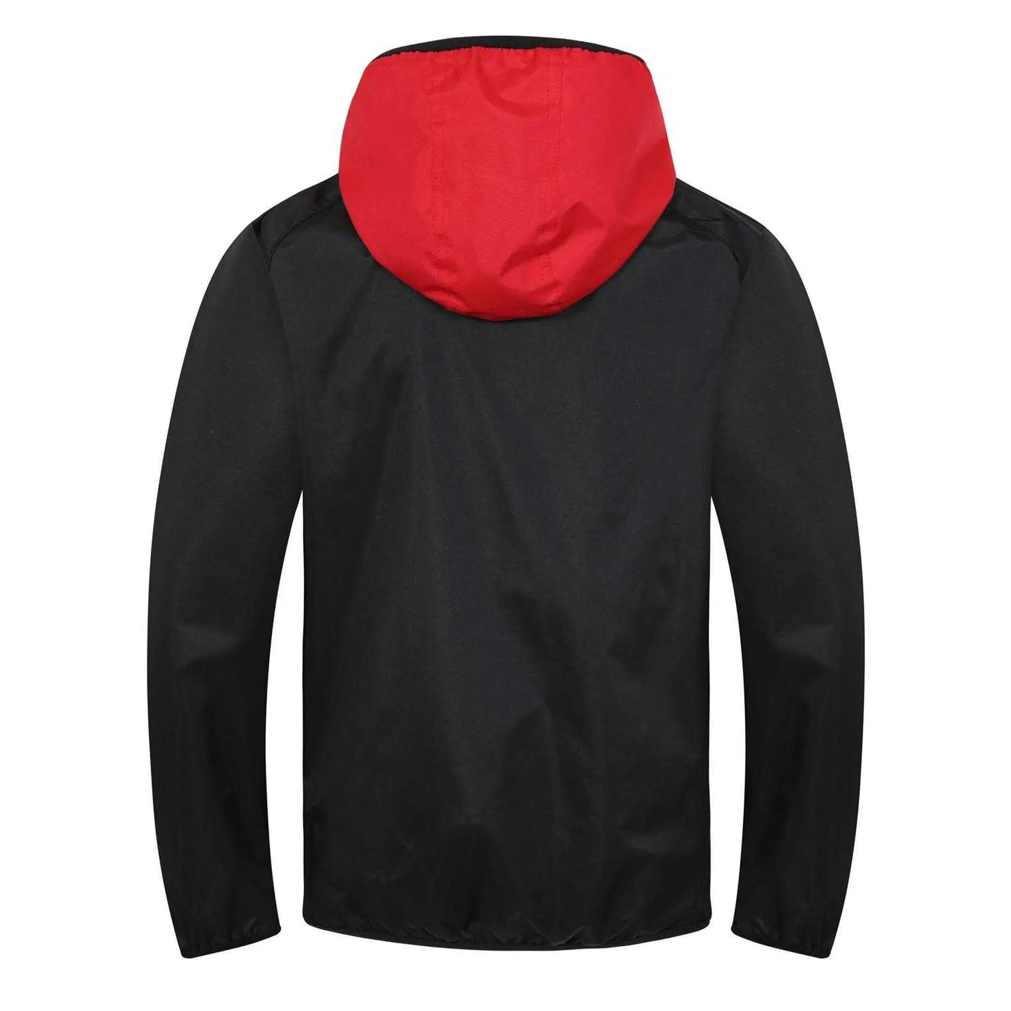 Boys Crest Raglan Windbreak (Black/Red) 2/4