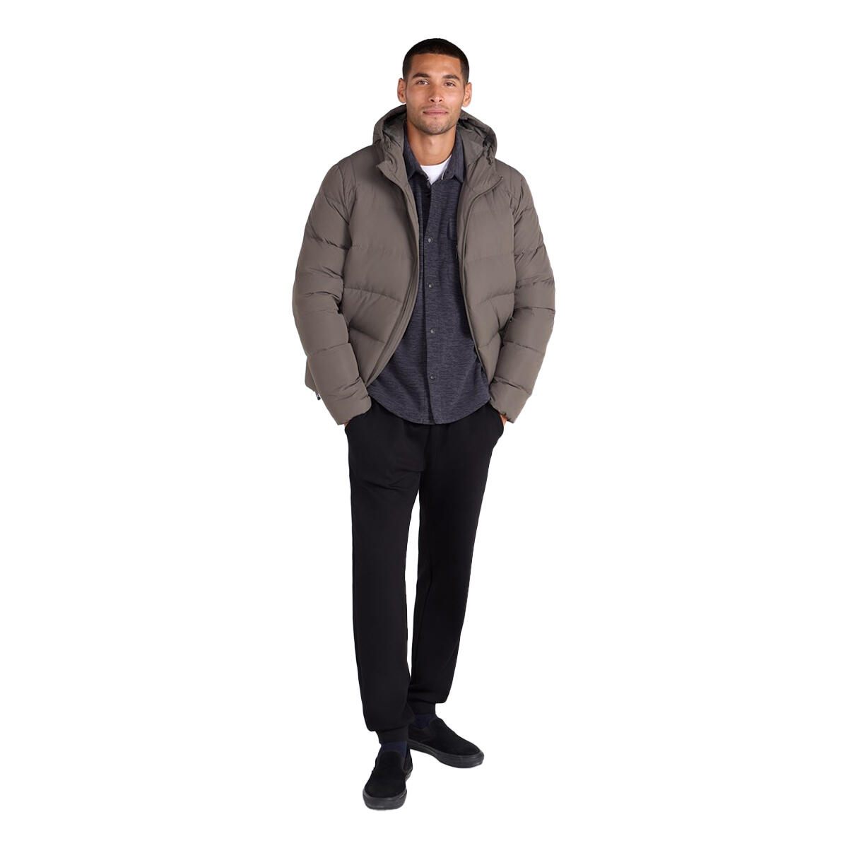"Tech" Jacke für , Mittelschwer, Daunen Herren Dunkel-Khaki 3/3