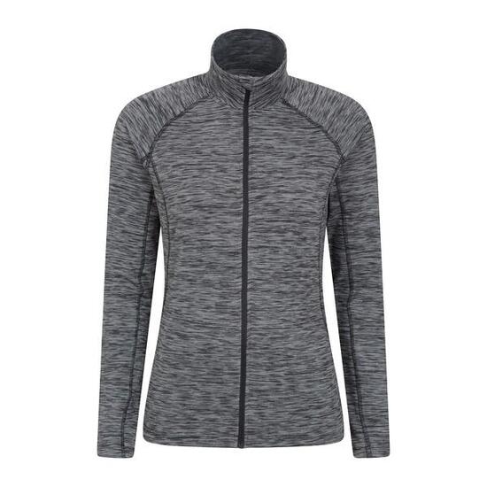 Bend & Stretch" Midlayer Durchgehender Reißverschluss für Damen Schwarz