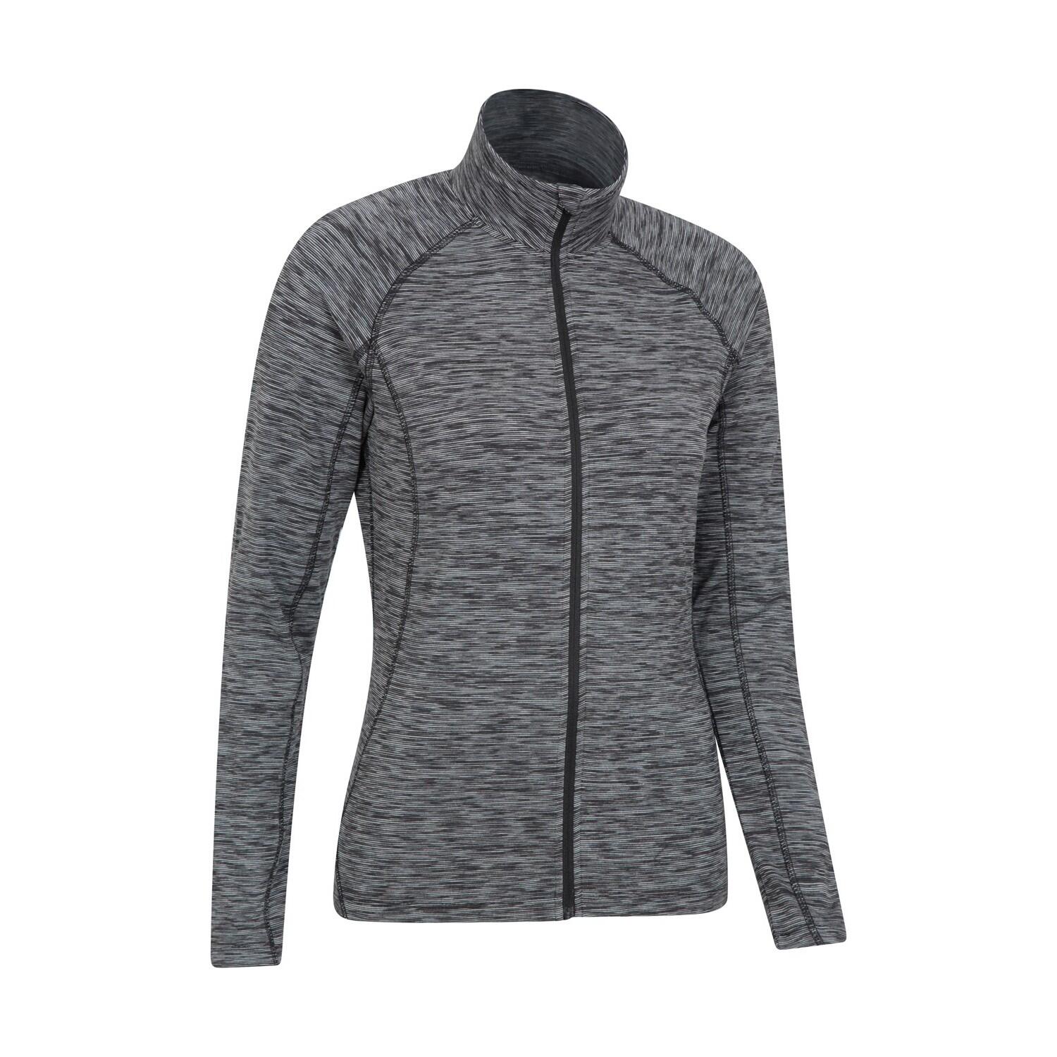 Womens/Ladies Bend & Stretch Full Zip Midlayer (Black) 4/4