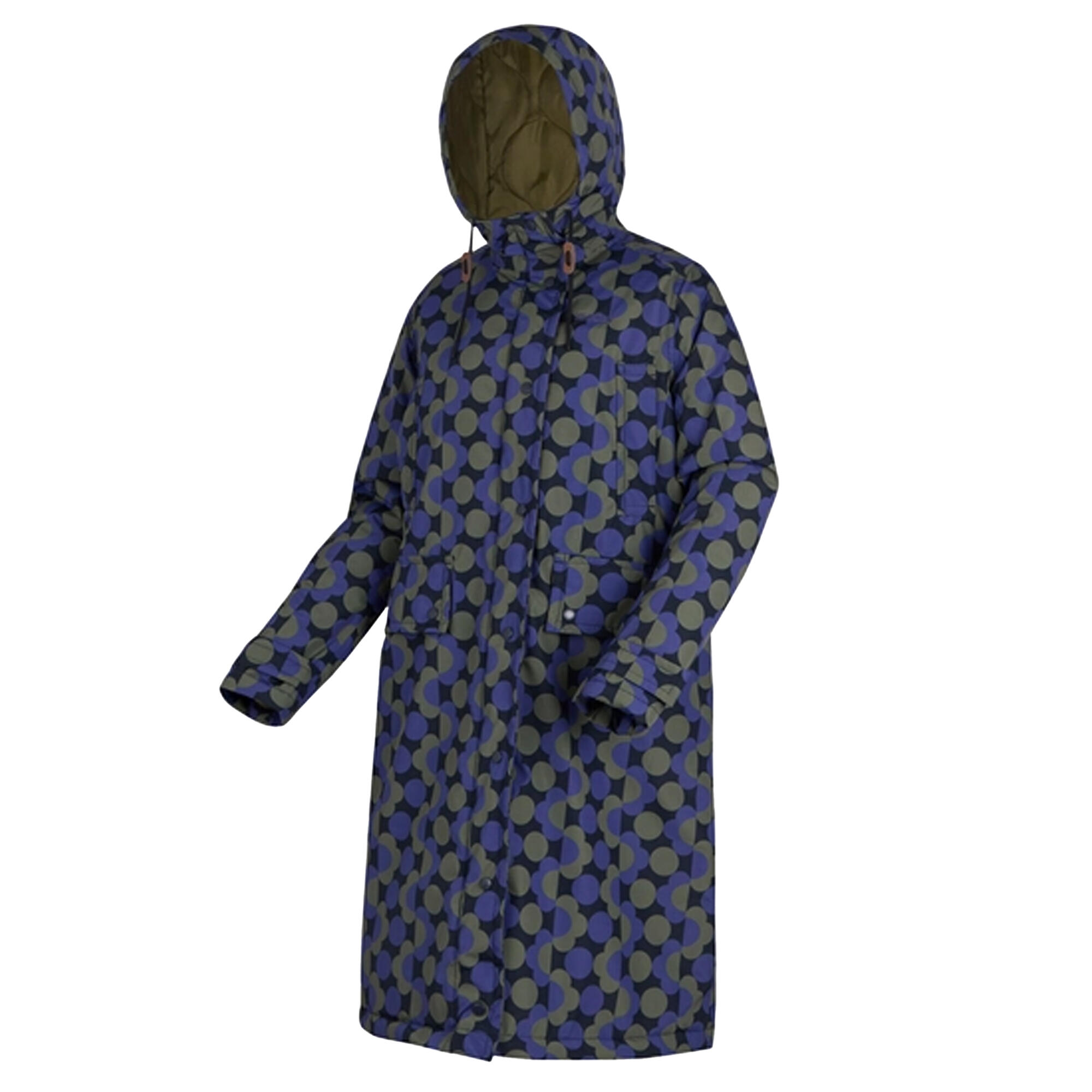 Womens/Ladies Orla Kiely Floral Long Length Waterproof Jacket (Blue/Dark Olive) 3/5