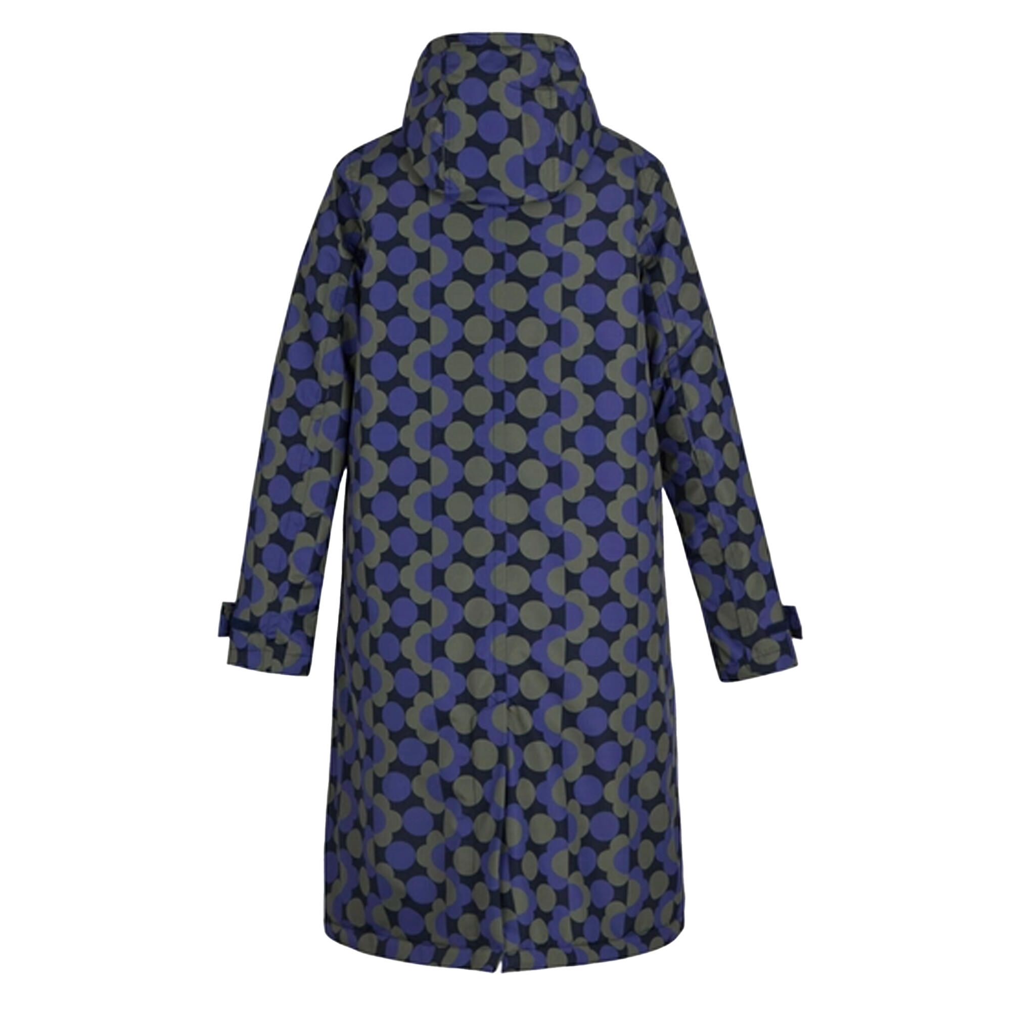 Womens/Ladies Orla Kiely Floral Long Length Waterproof Jacket (Blue/Dark Olive) 2/5