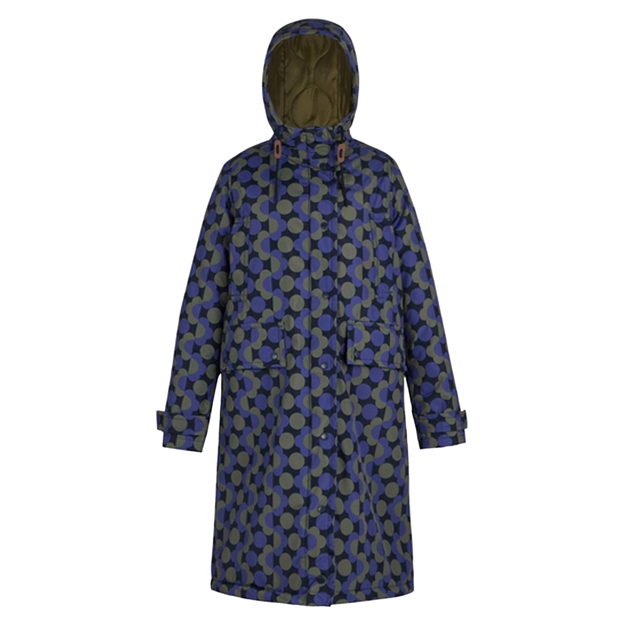 REGATTA Womens/Ladies Orla Kiely Floral Long Length Waterproof Jacket (Blue/Dark Olive)