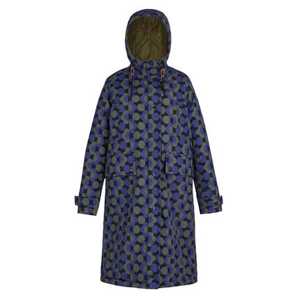 Orla Kiely" Jacke, wasserfest für , Lang Damen Blau/Dunkel-Olive