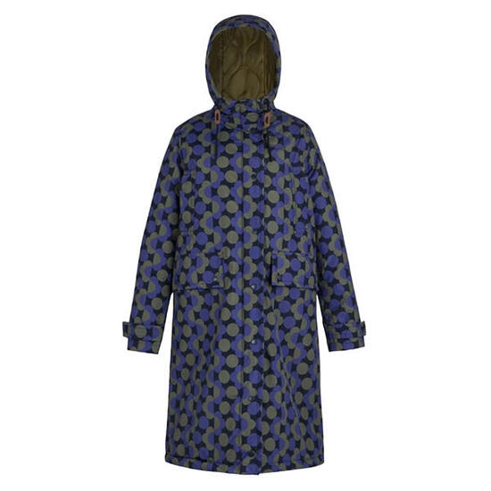 Orla Kiely" Jacke, wasserfest für , Lang Damen Blau/Dunkel-Olive