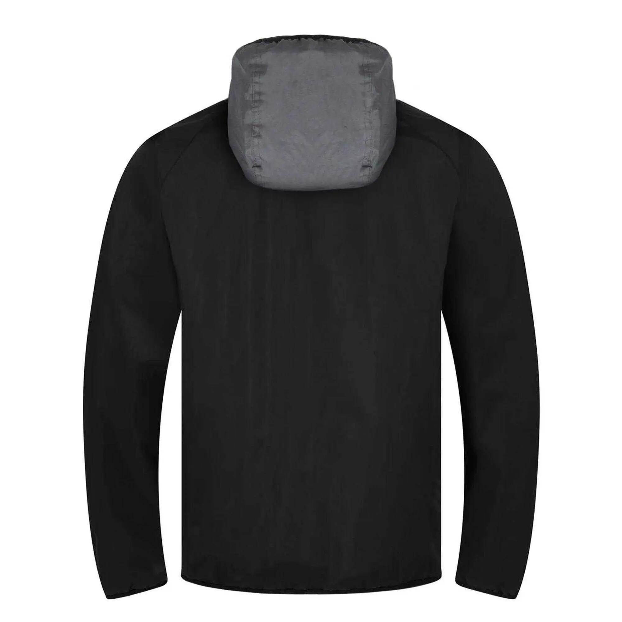 Boys Crest Raglan Windbreak (Black/Grey) 2/3