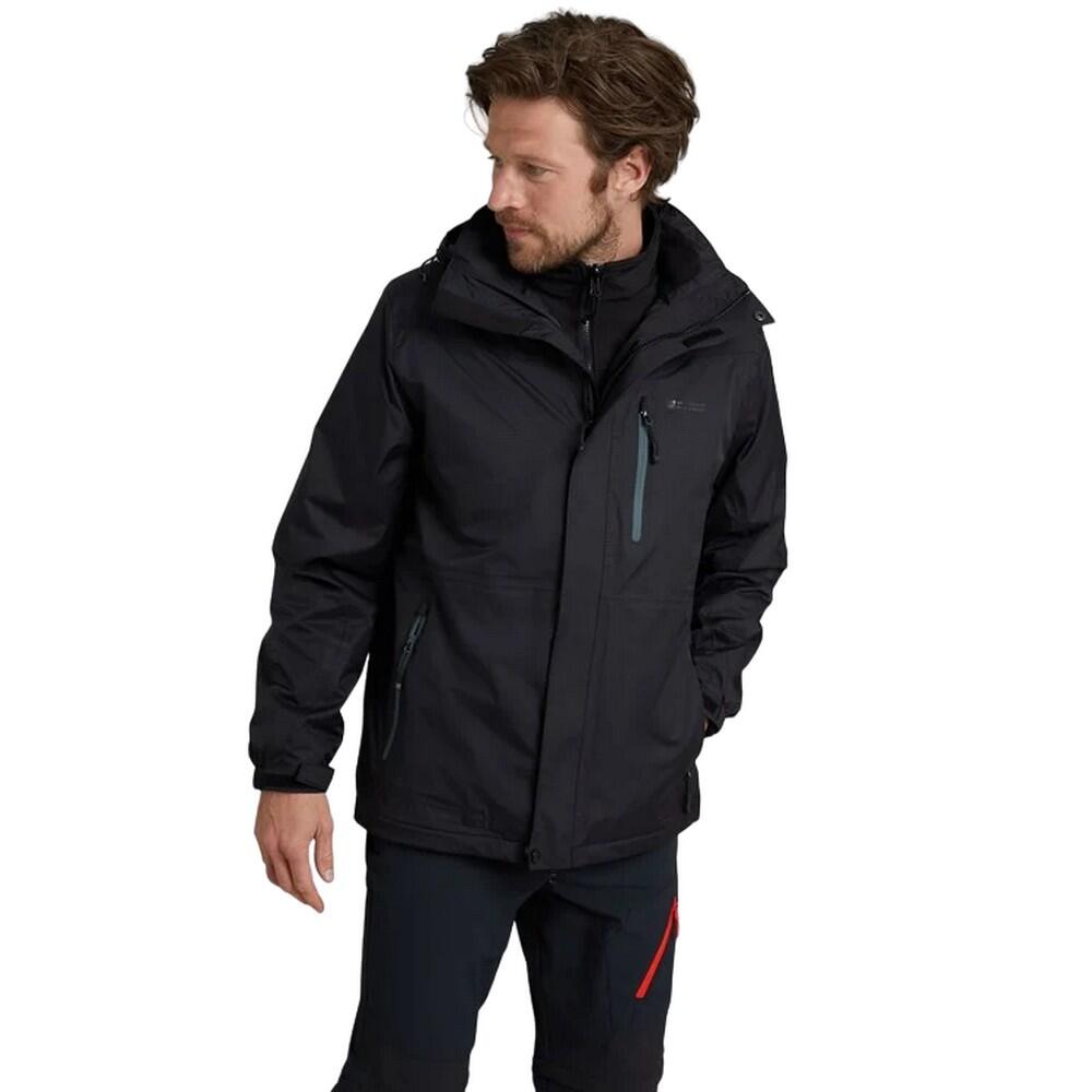 "Bracken Extreme" Jacke, wasserfest 3 in 1 für Herren Schwarz 3/4