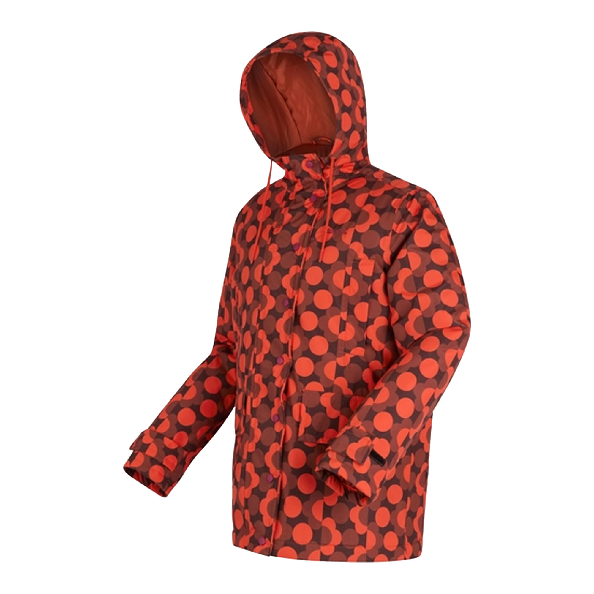 Chaqueta Impermeable Orla Kiely Diseño Floral para Mujer Rojo, Henna Quemada 3/5