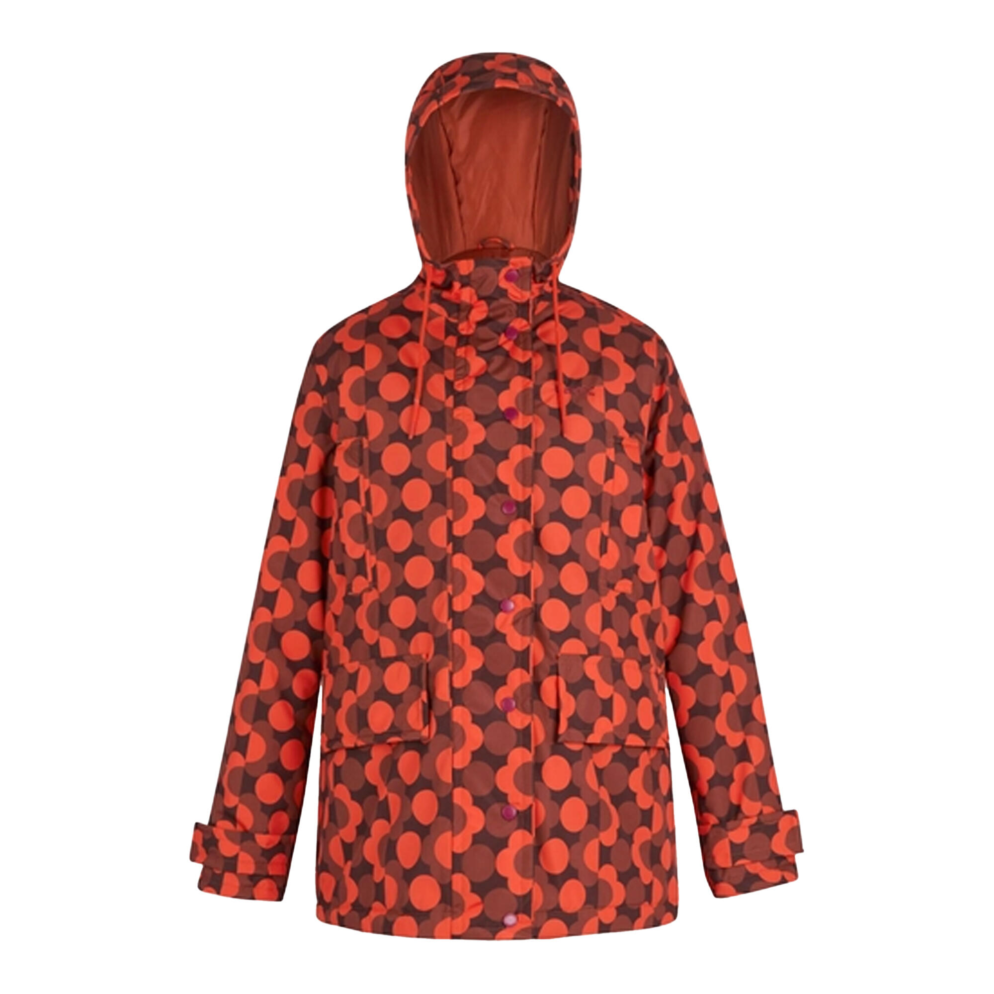 REGATTA Womens/Ladies Orla Kiely Floral Mid Length Waterproof Jacket (Red/Burnt Henna)