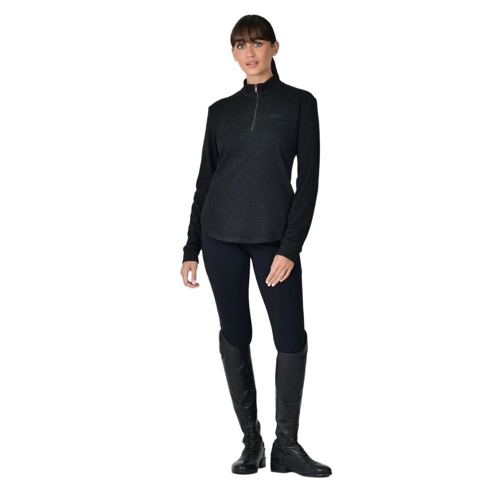 Haut Thermique Manches Longues Équitation LONDON Femme (Noir Chiné) 3/3