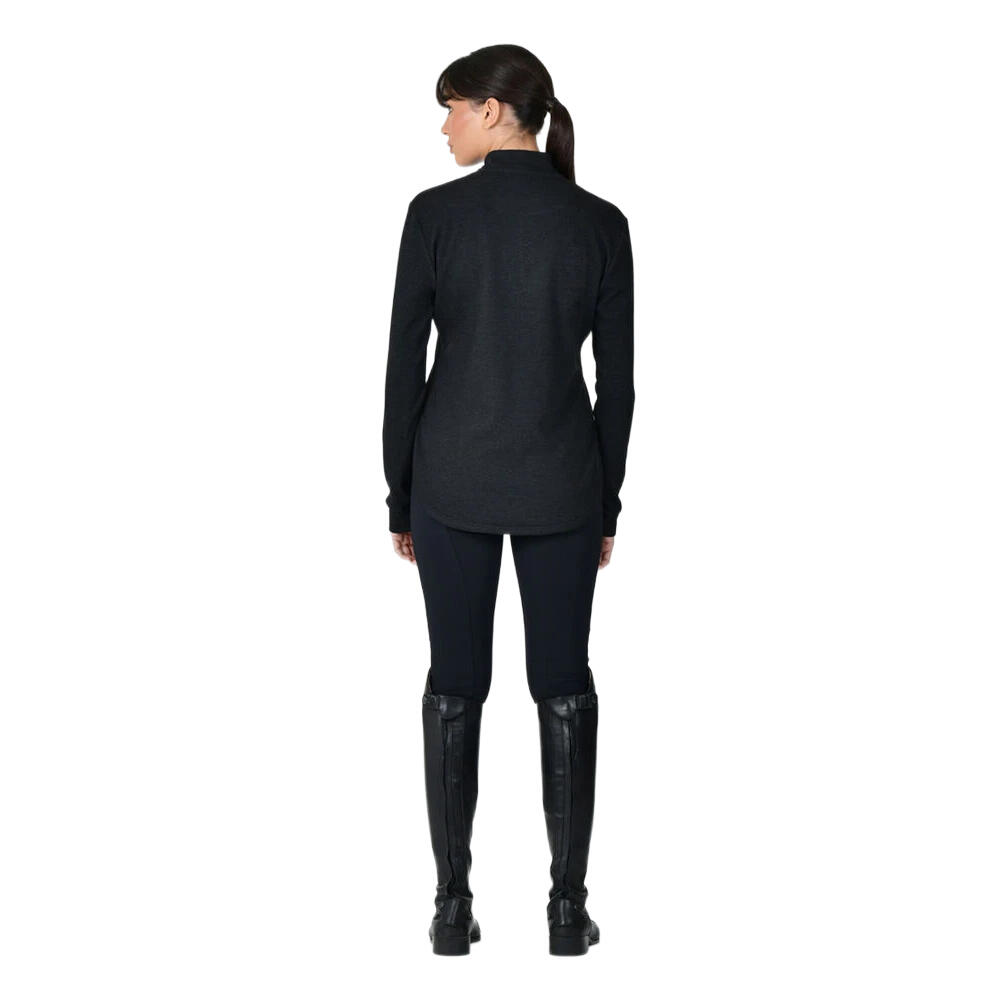 Haut Thermique Manches Longues Équitation LONDON Femme (Noir Chiné) 2/3
