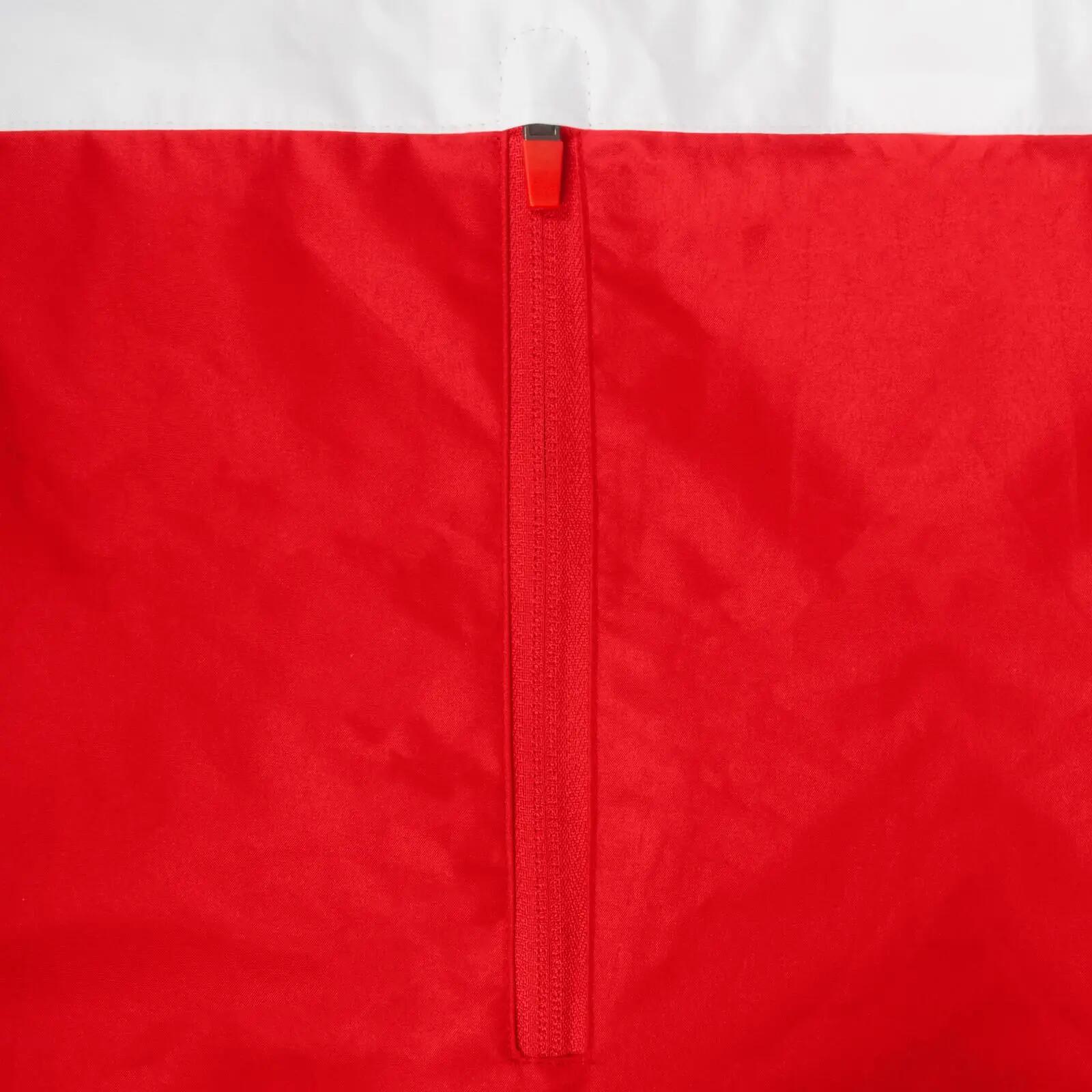 Boys Crest Raglan Windbreak (White/Red) 4/5
