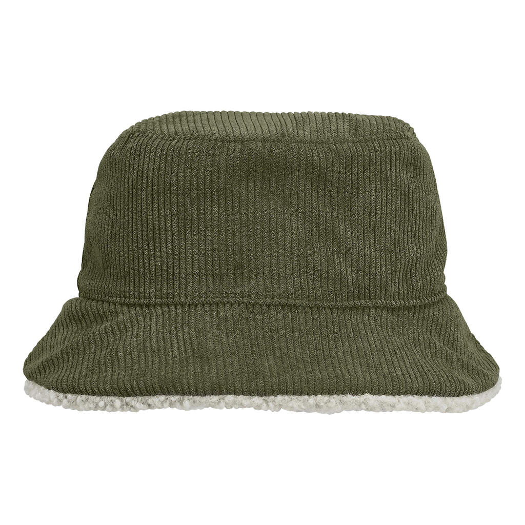 Reversible Sherpa & Velvet Bucket Hat (Army/Shear Beige)