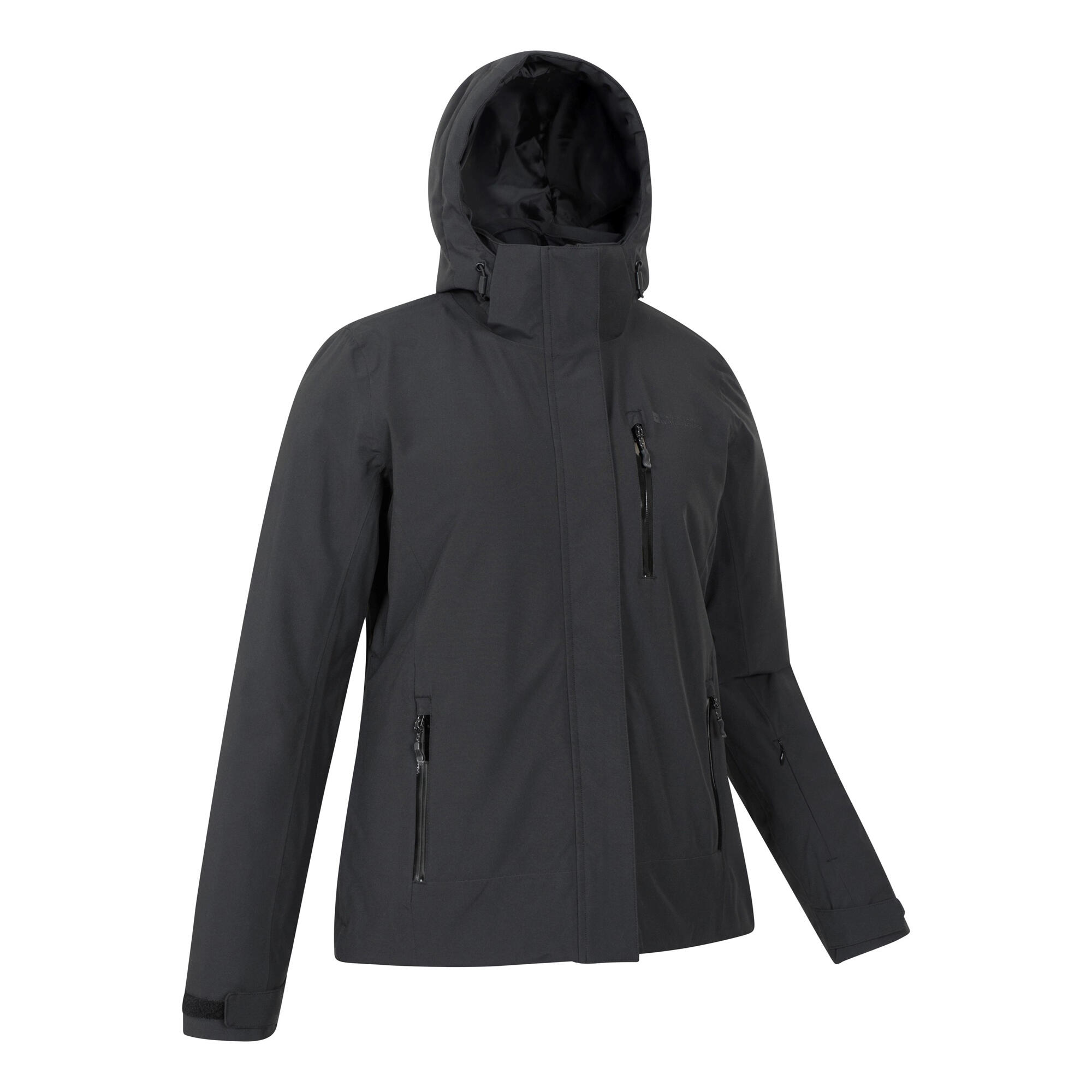 "Aspen" Skijacke für , Wasserfest Damen Schwarz 3/4