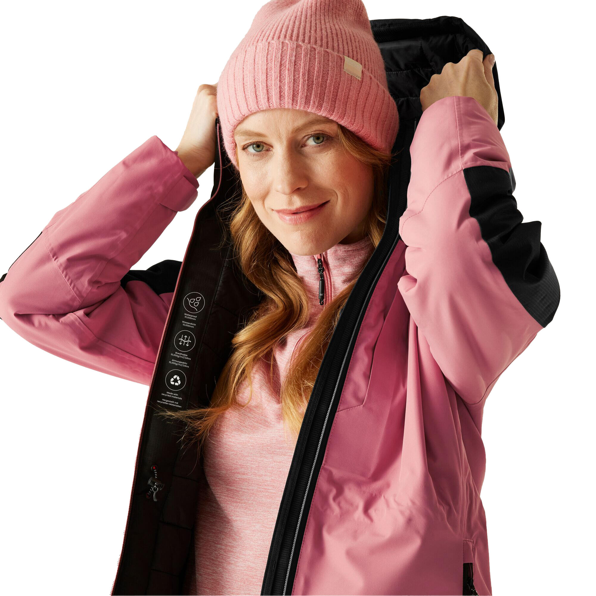 "Maldeine" Jacke für , Isoliert Damen Graurosa/Schwarz 4/5