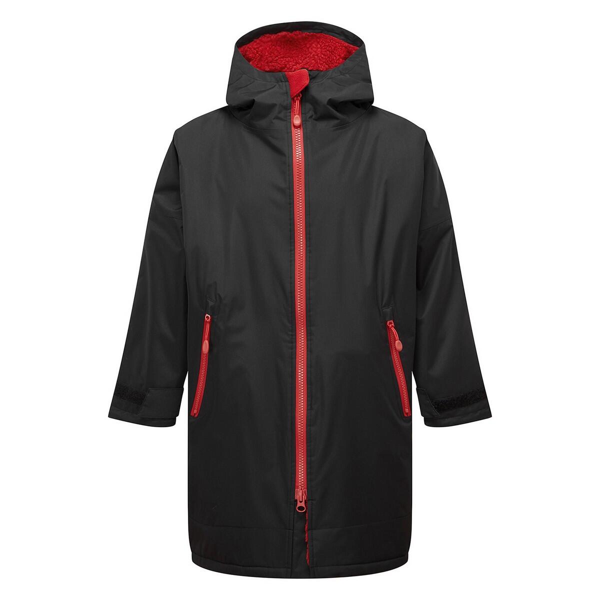 TRIDRI Childrens/Kids Changing Robe (Black/Red)