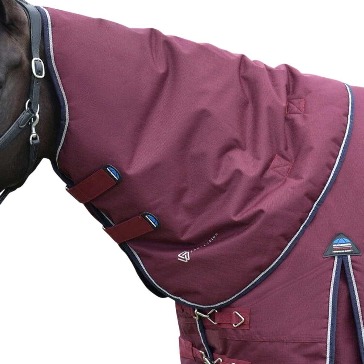 Comfitec Essential Detachable Neck 50g Horse Turnout Rug (Burgundy/Navy) 3/3