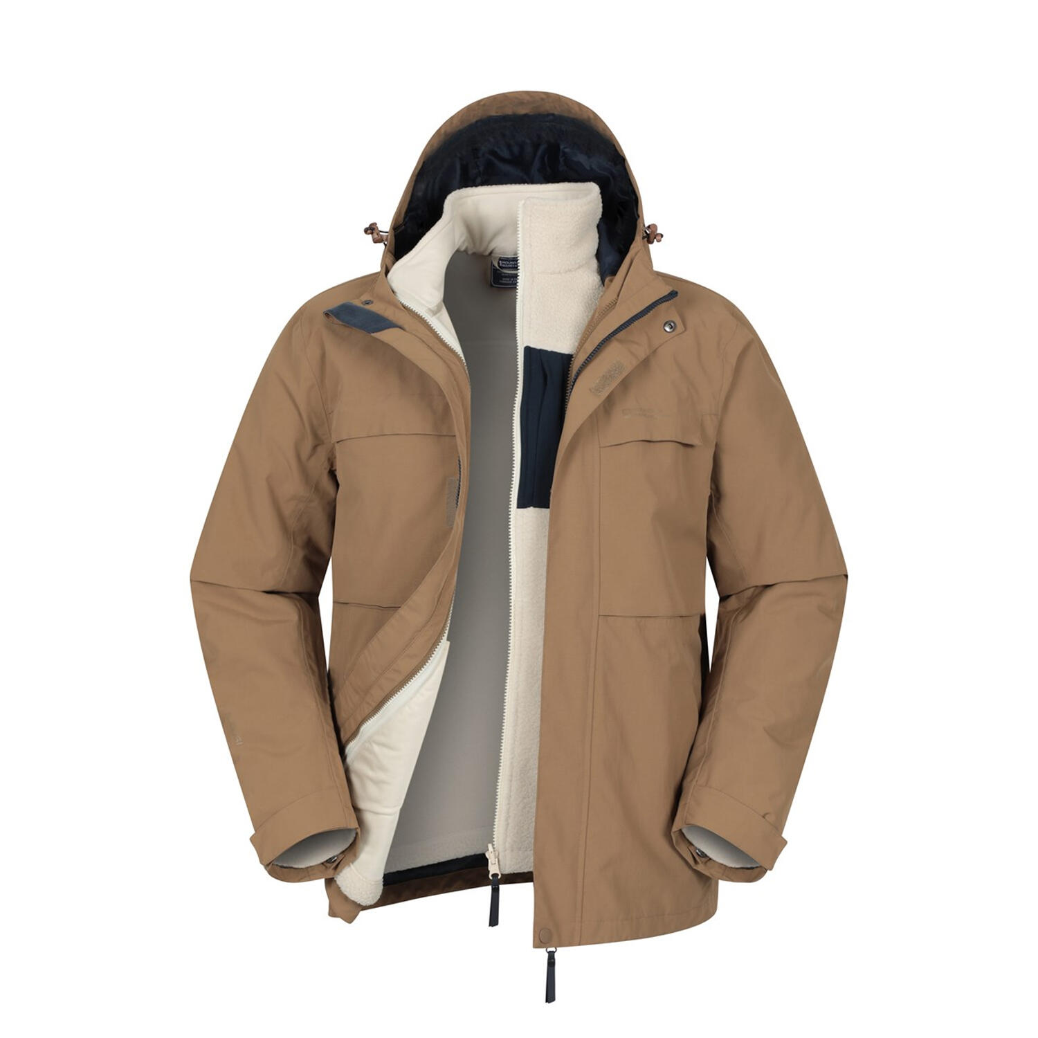 MOUNTAIN WAREHOUSE Mens Maple 3 in 1 Waterproof Jacket (Tan)