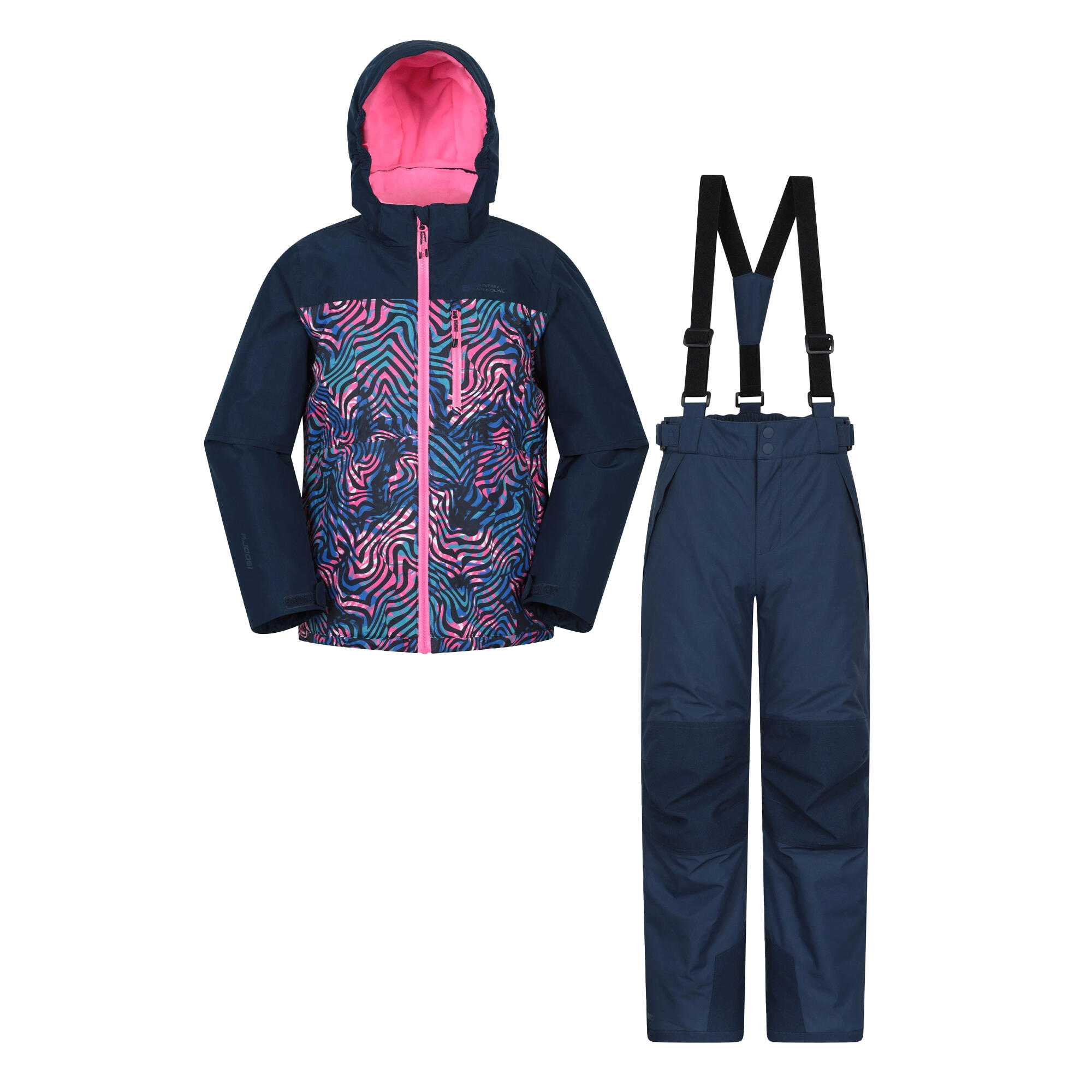 MOUNTAIN WAREHOUSE Childrens/Kids Vortex Extreme Waterproof Ski Jacket & Trousers (Navy)