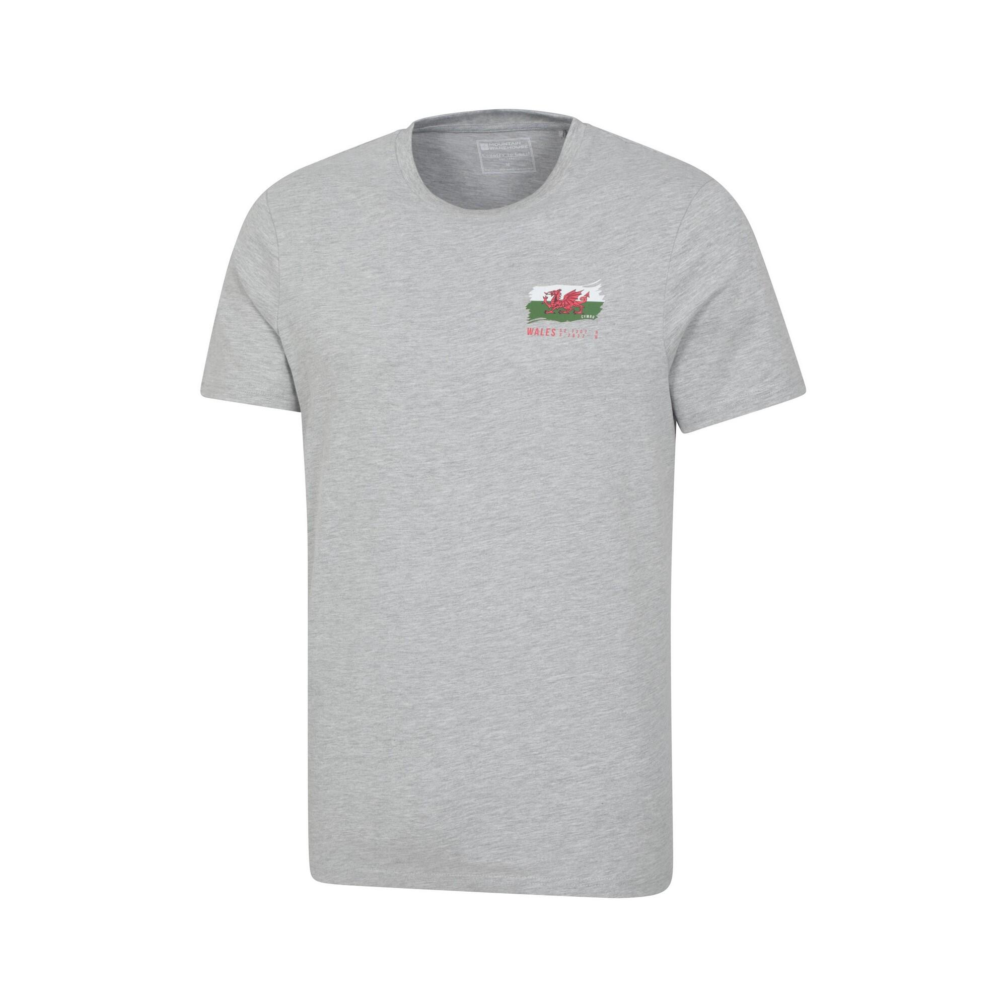 Tshirt Motif/style Graphique WALES Homme (Gris) 3/4