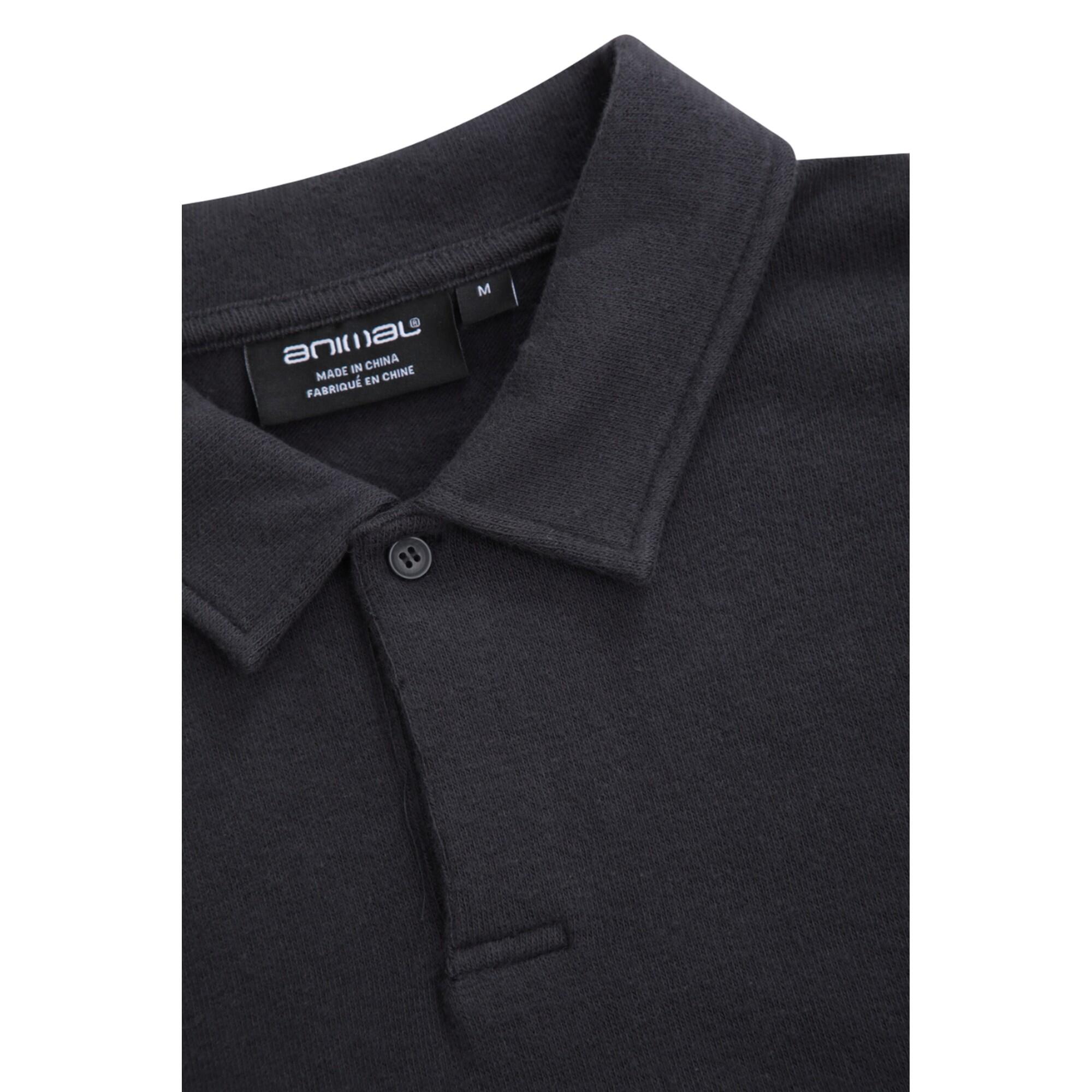 Mens Ollie LongSleeved Polo Shirt (Black) 3/4