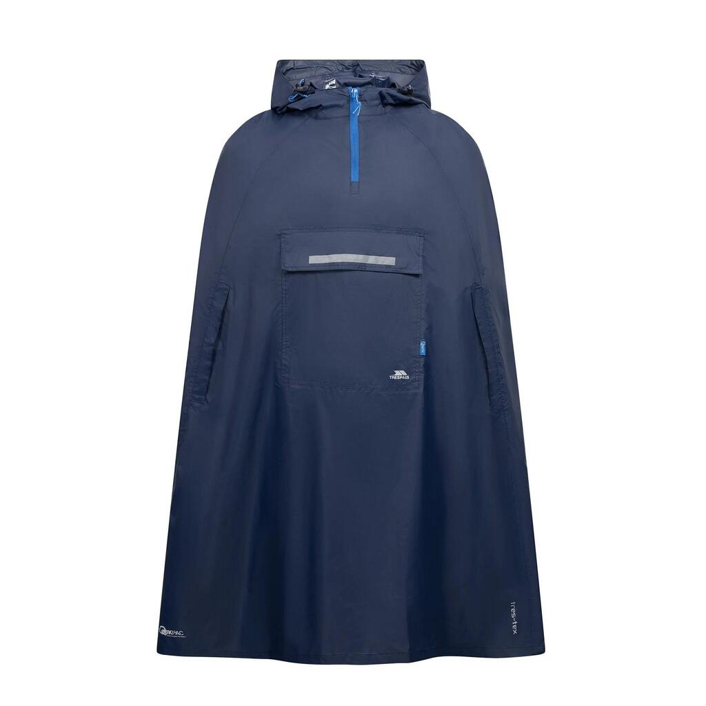 Qikpac Unisex Hooded Waterproof Packaway Poncho (Navy)