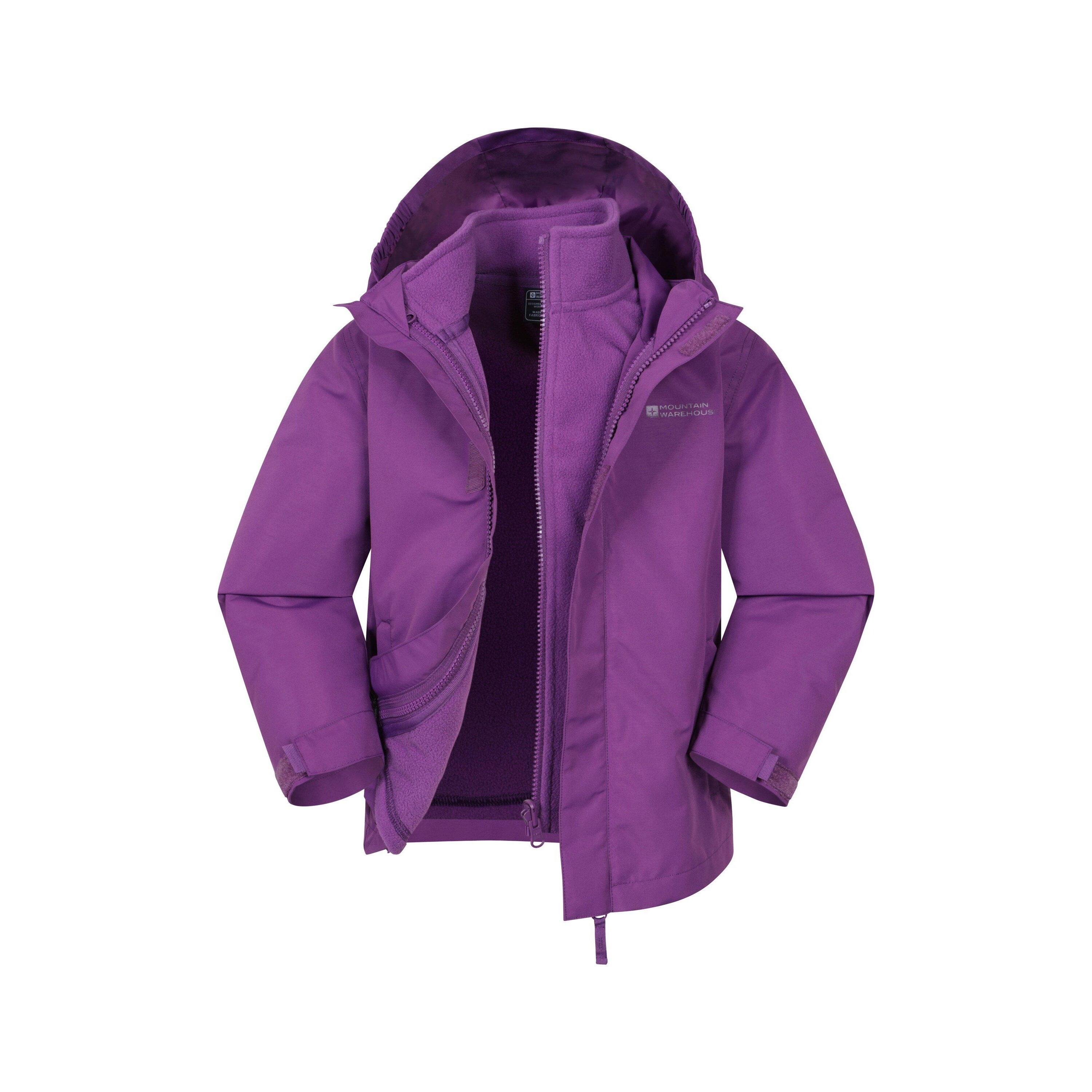 MOUNTAIN WAREHOUSE Childrens/Kids Fell 3 in 1 Water Resistant Jacket (Dark Purple)