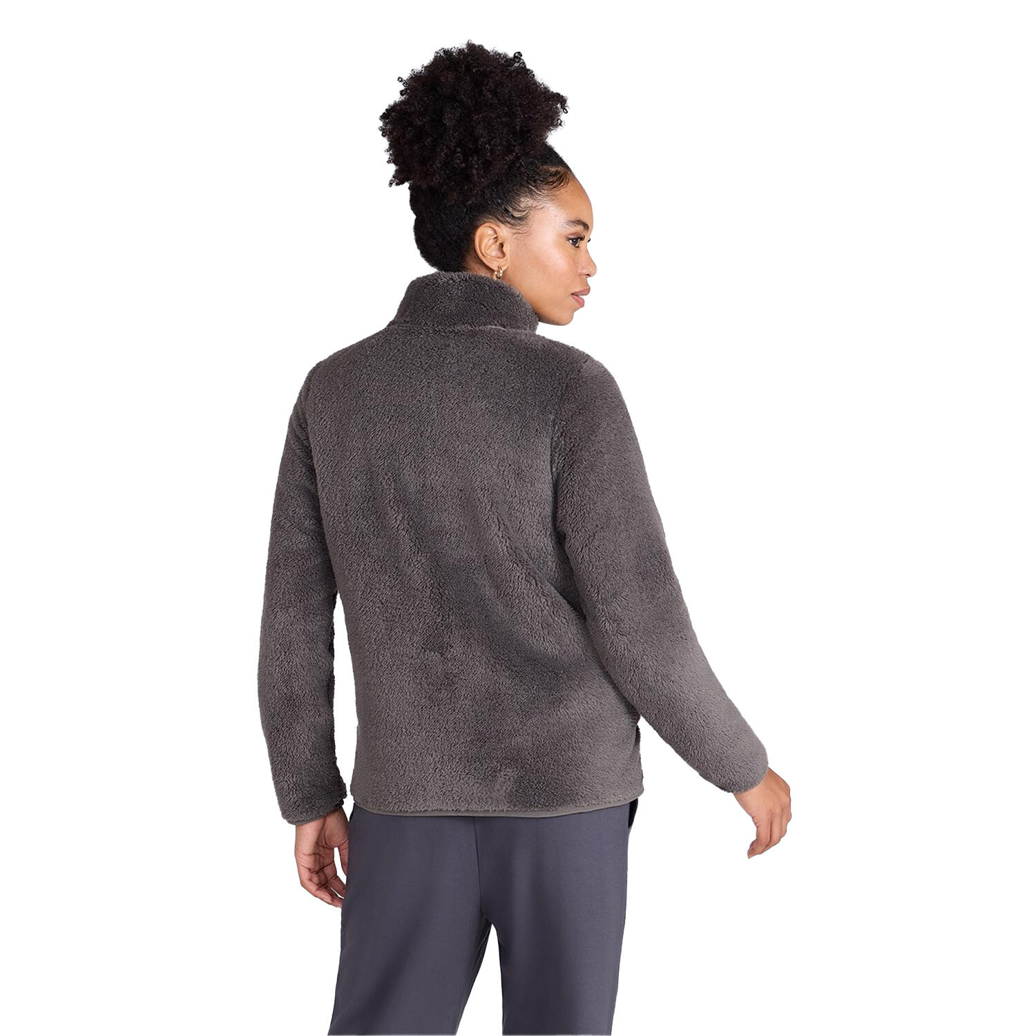 Jacke für , mit halbem Reißverschluss, TeddyStoff Damen Khaki 4/4