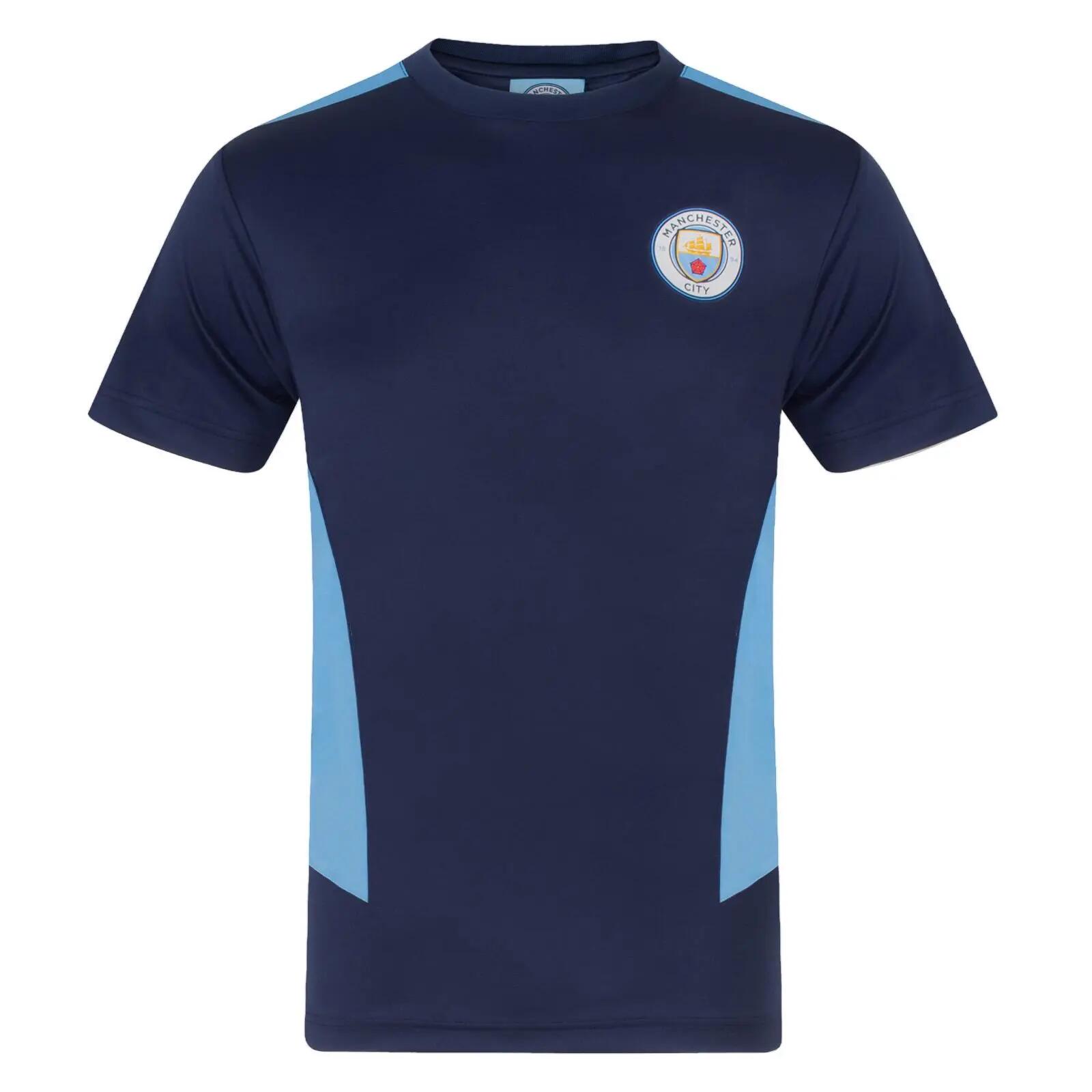 Mens Football Polyester TShirt (Navy) 2/6
