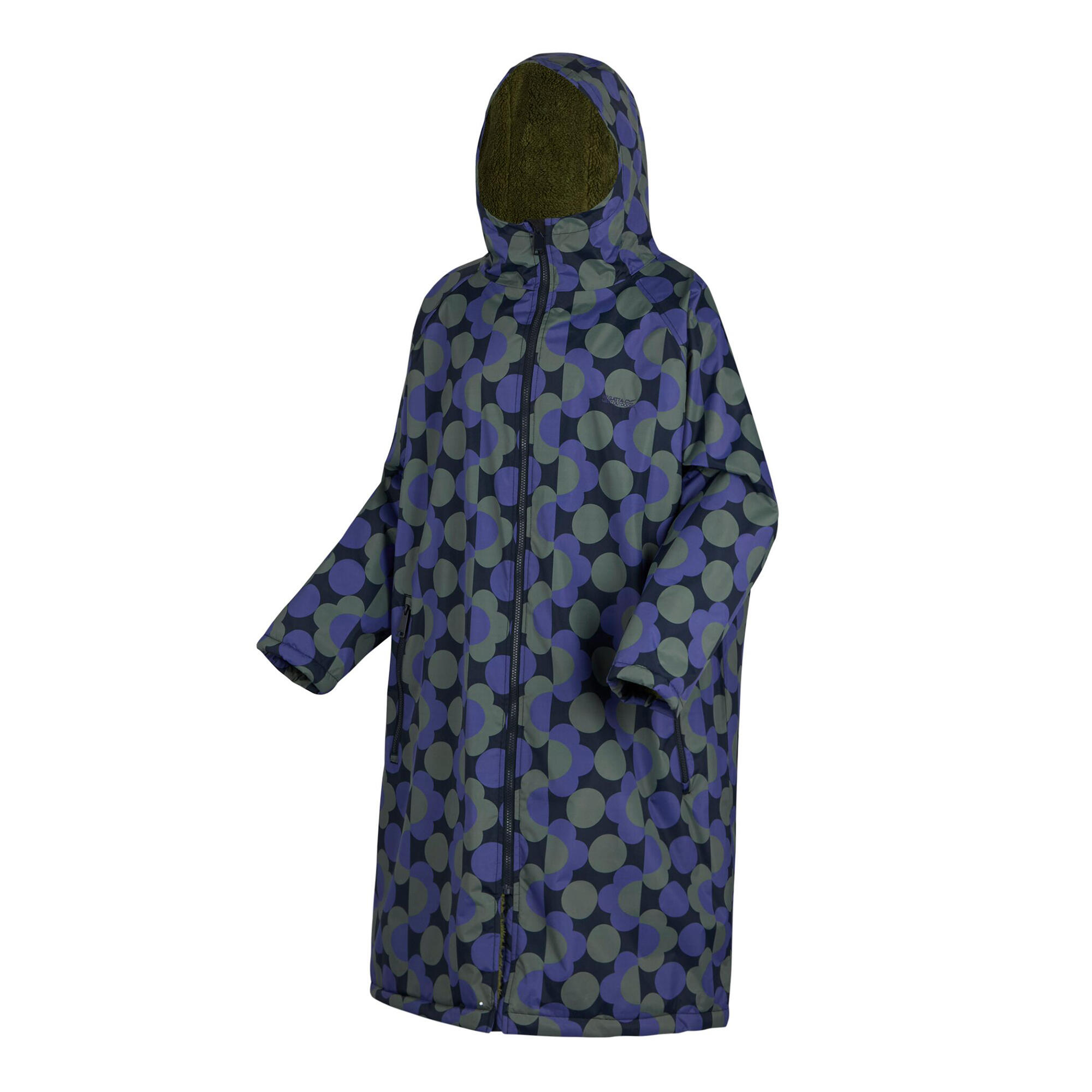 Bata Cambiante Orla Kiely Diseño Lunar para Mujer Azul, Oliva Oscuro 3/5