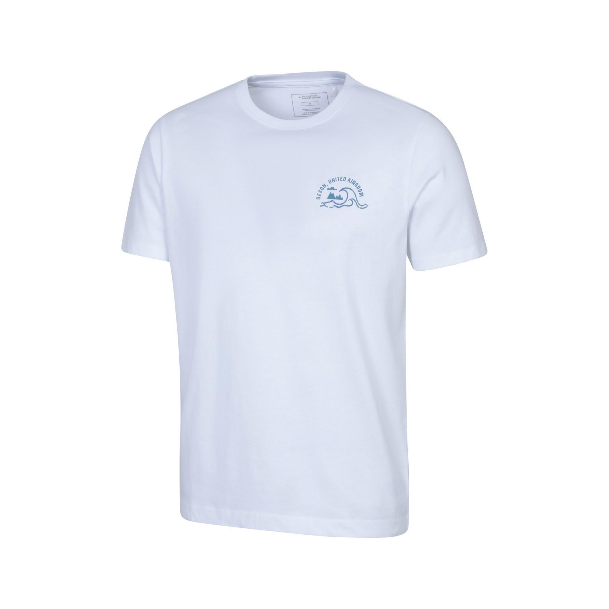 Mens Devon Graphic ShortSleeved TShirt (White) 3/4