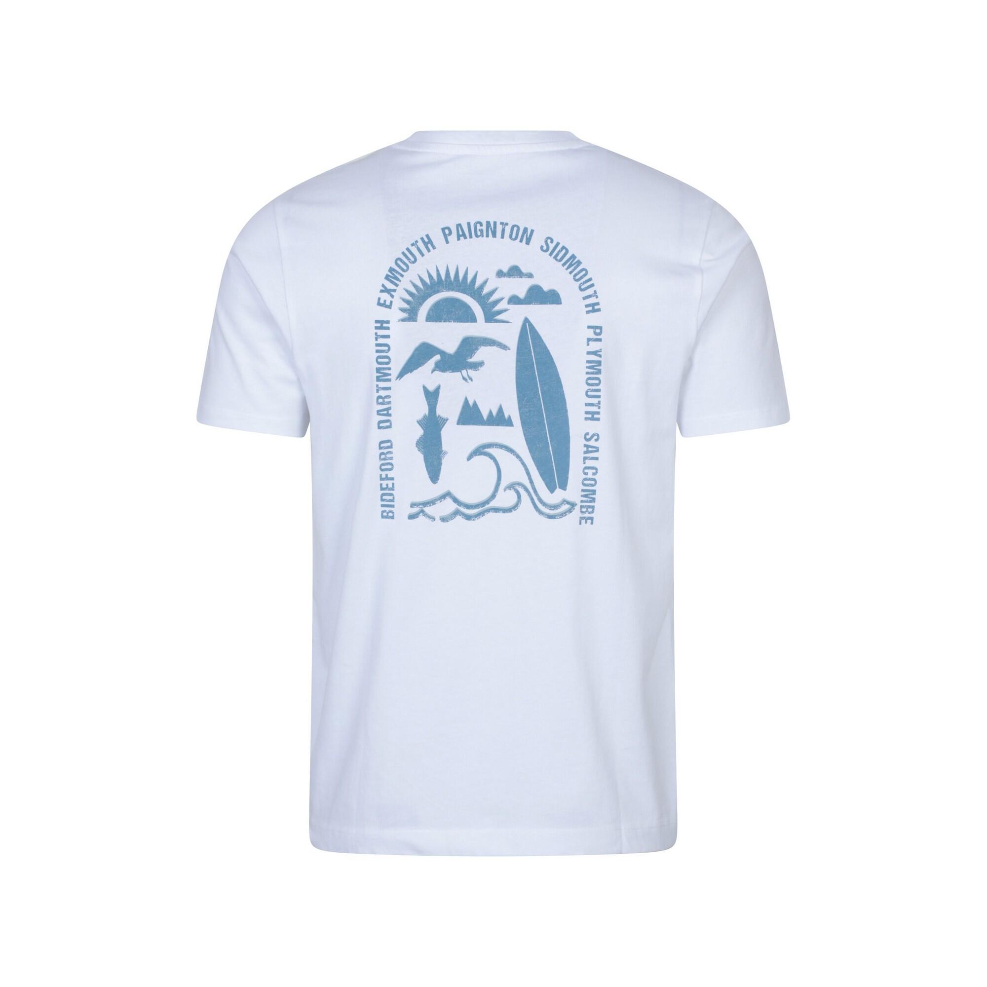 Mens Devon Graphic ShortSleeved TShirt (White) 2/4