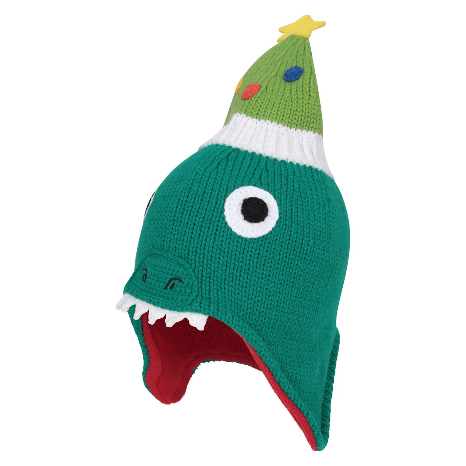 Childrens/Kids Fleece Lined Christmas Winter Hat (Green) 3/4