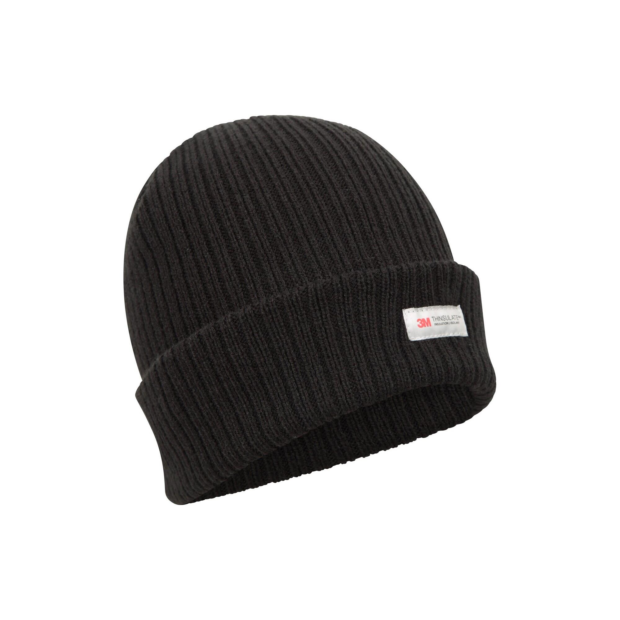 Mens Knitted Thinsulate Beanie (Black) 3/5