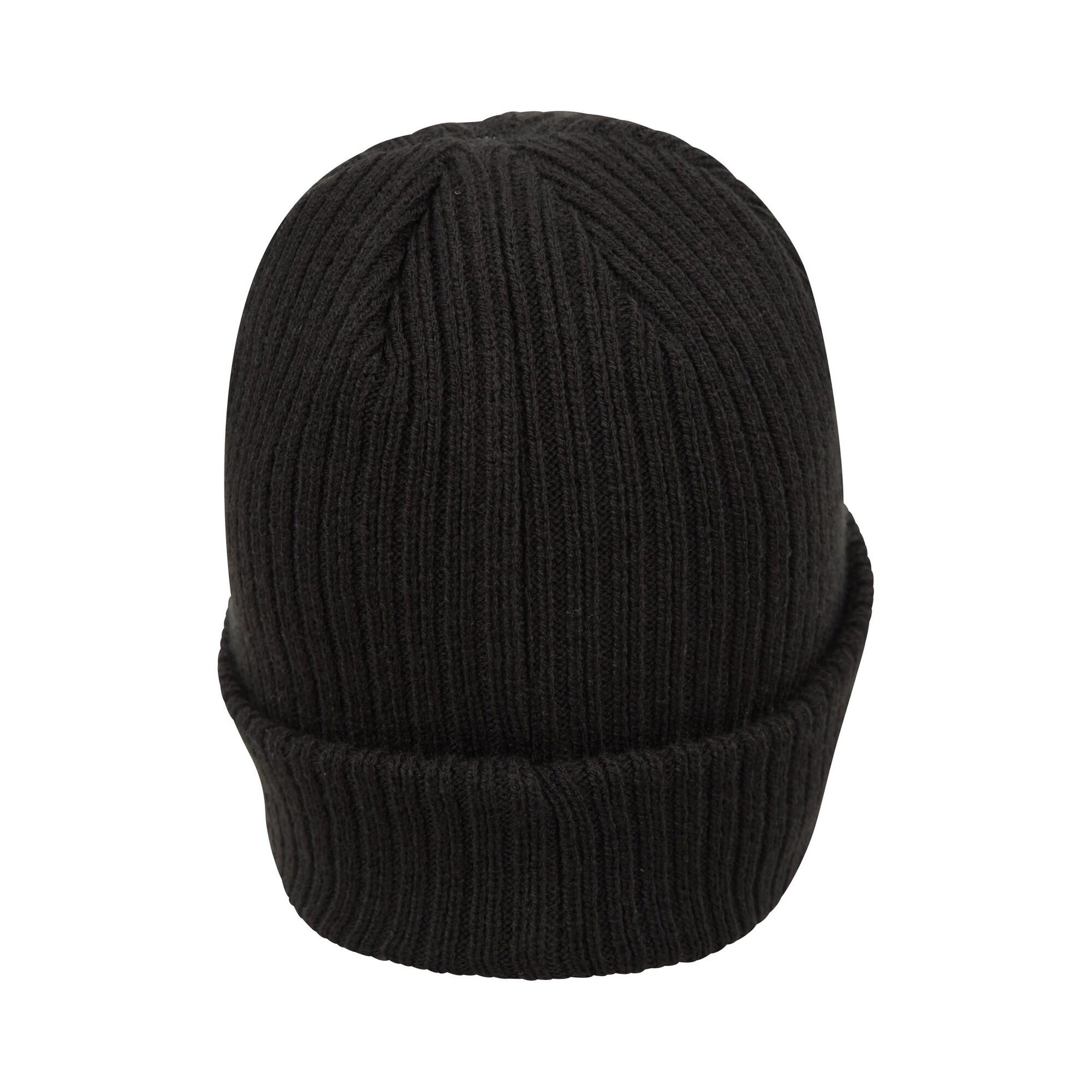 Mens Knitted Thinsulate Beanie (Black) 2/5