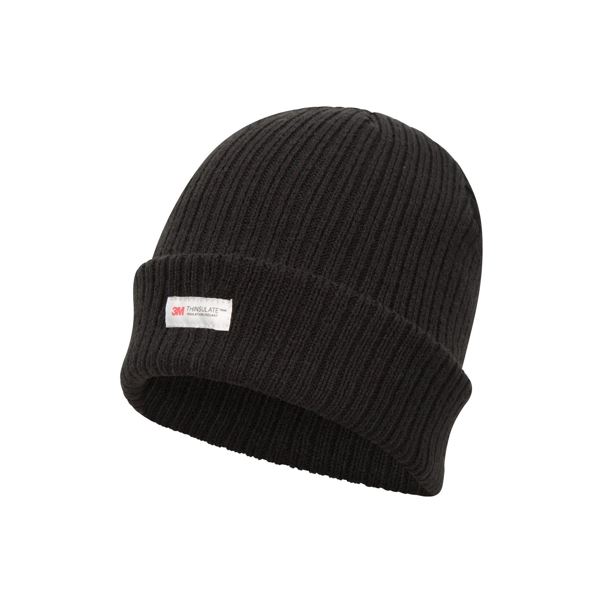 Mens Knitted Thinsulate Beanie (Black) 4/5