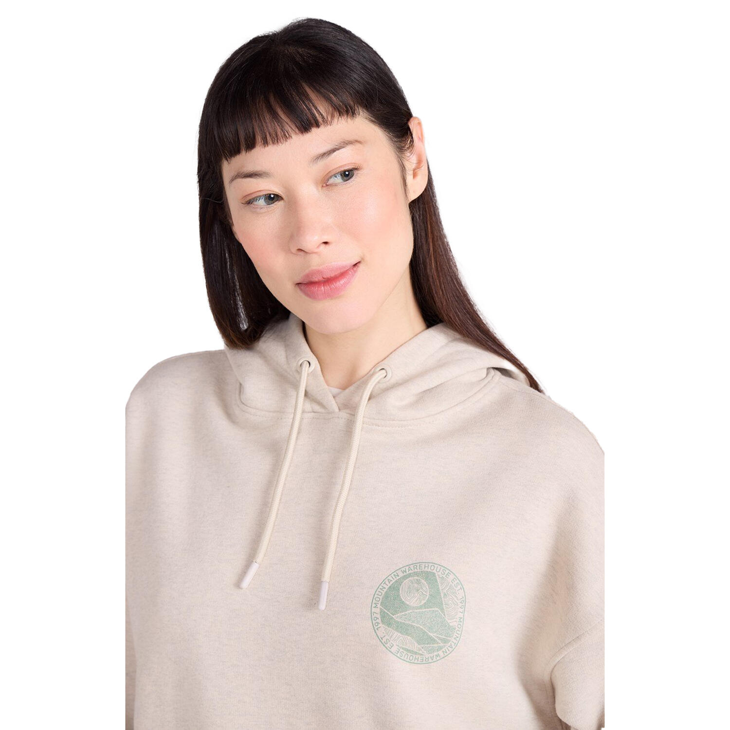 Kapuzenpullover für , leger Damen Beige 3/4