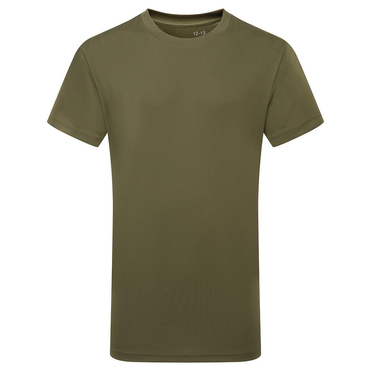 TRIDRI Maglietta Sportiva A Maniche Corte Bambini/Unisex TriDri Verde Oliva