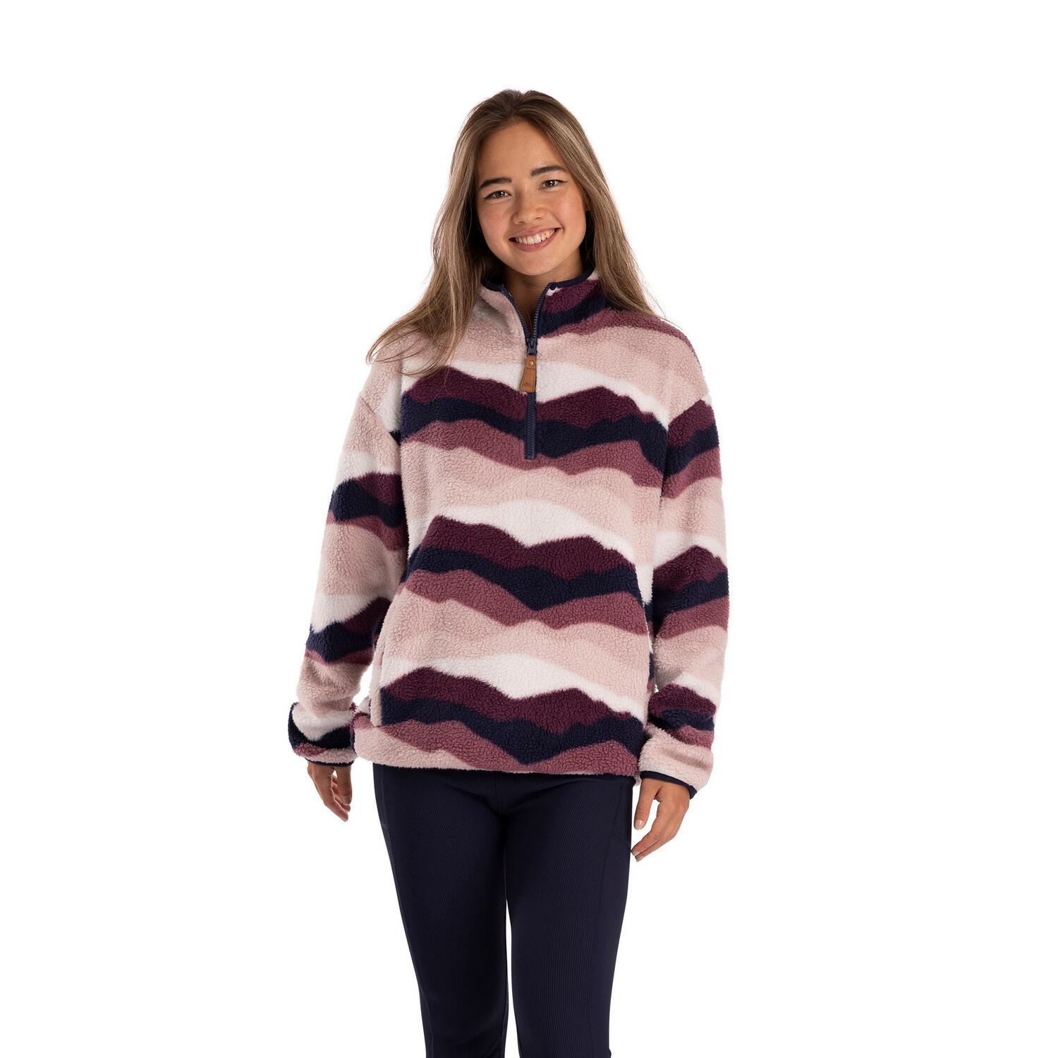 Womens/Ladies Ovie Mountain AT200 Half Zip Fleece Top (Pink/Purple/White) 4/5