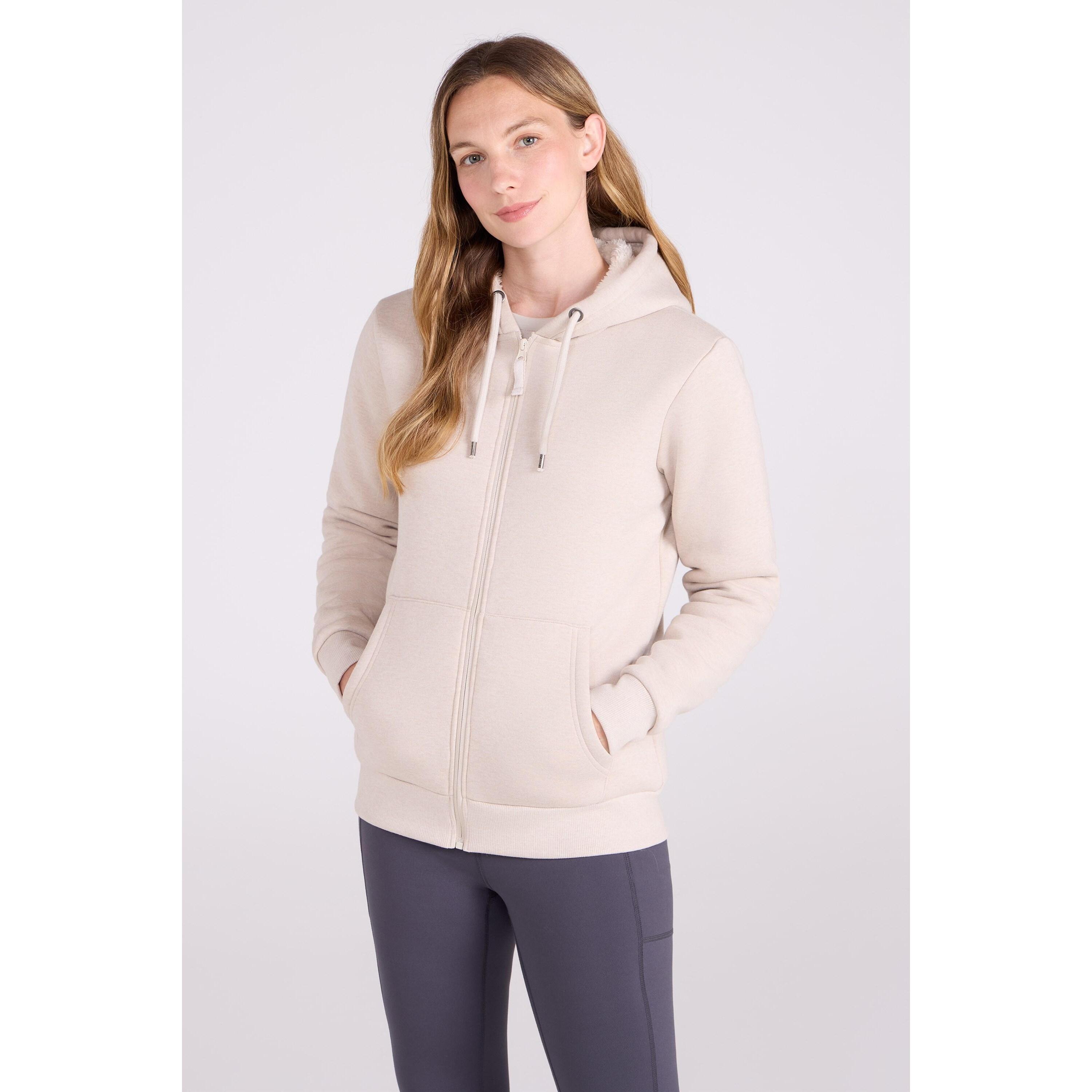 MOUNTAIN WAREHOUSE Womens/Ladies Dalton Sherpa Lined Full Zip Hoodie (Light Beige)