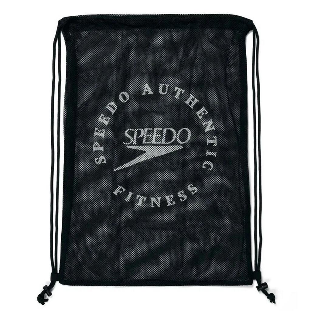 Authentic Fitness Mesh Drawstring Bag (Black/White)